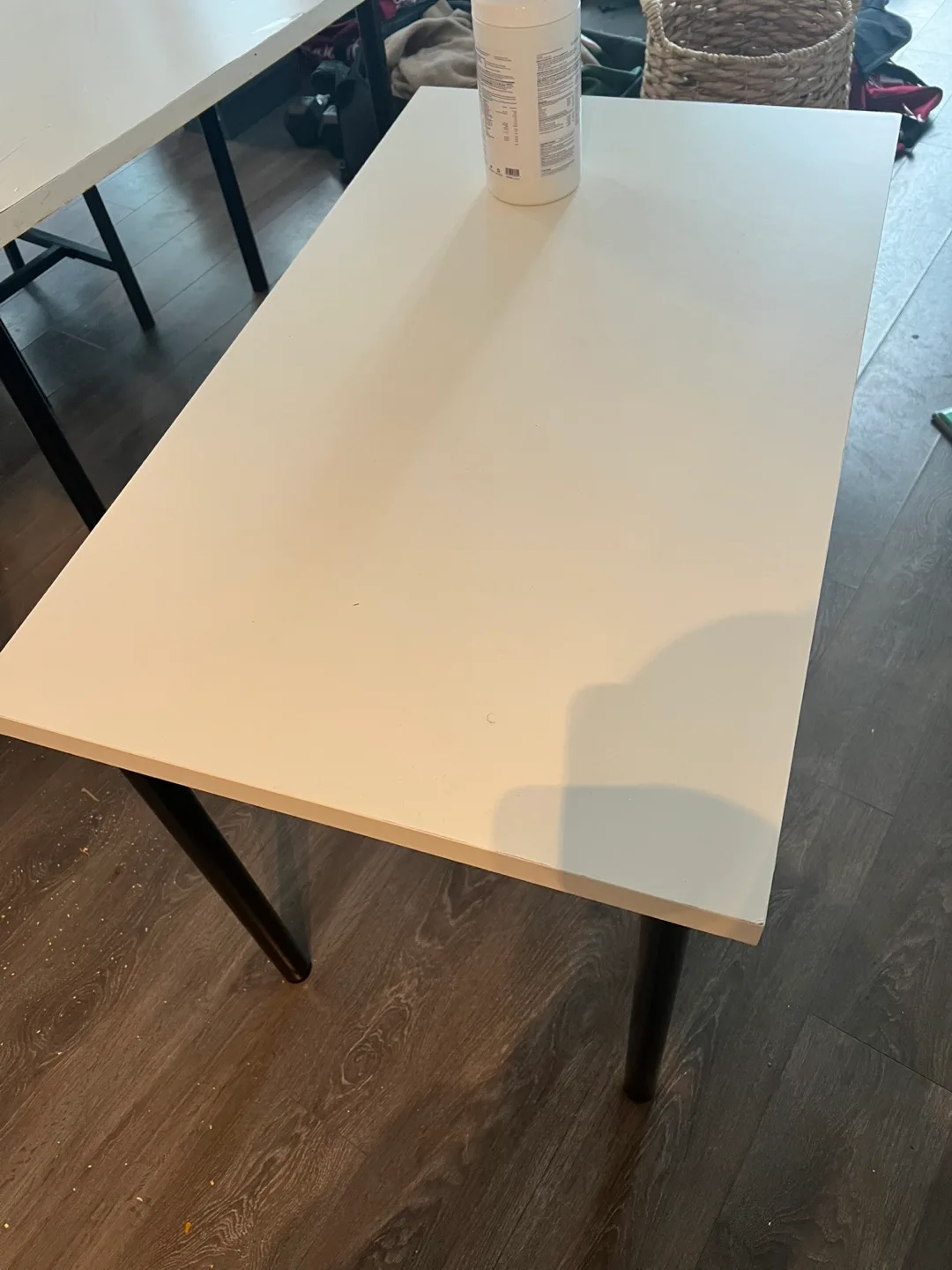 2x Ikea White Desk with Black Legs thumbnail