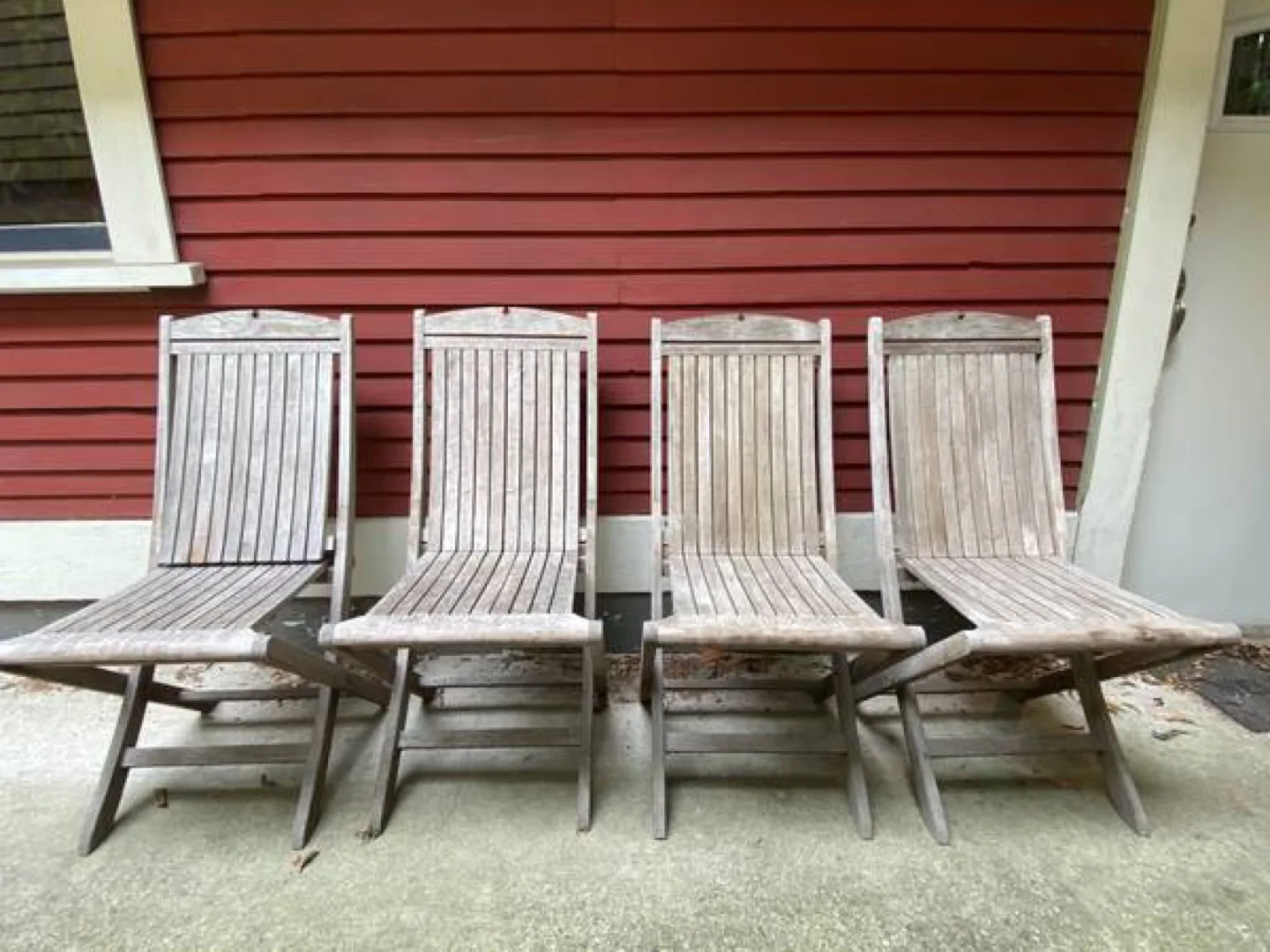 Set of Four Teak Folding Chairs thumbnail