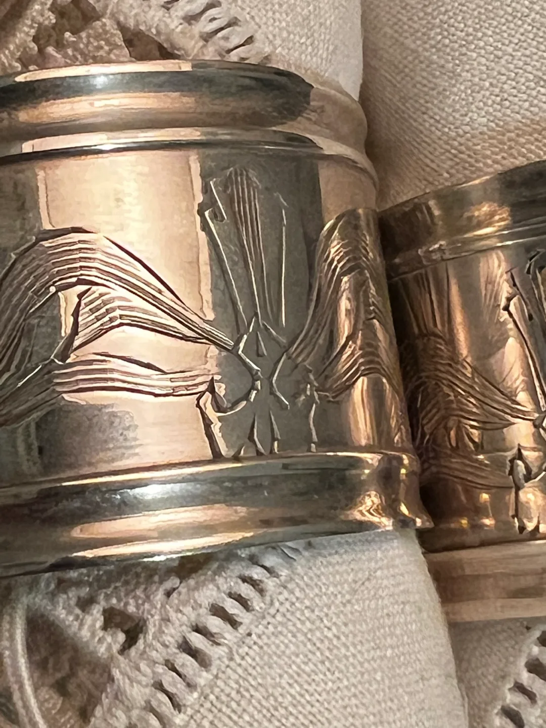 Set of Six Antique Silver Napkin Rings image indicator(2)