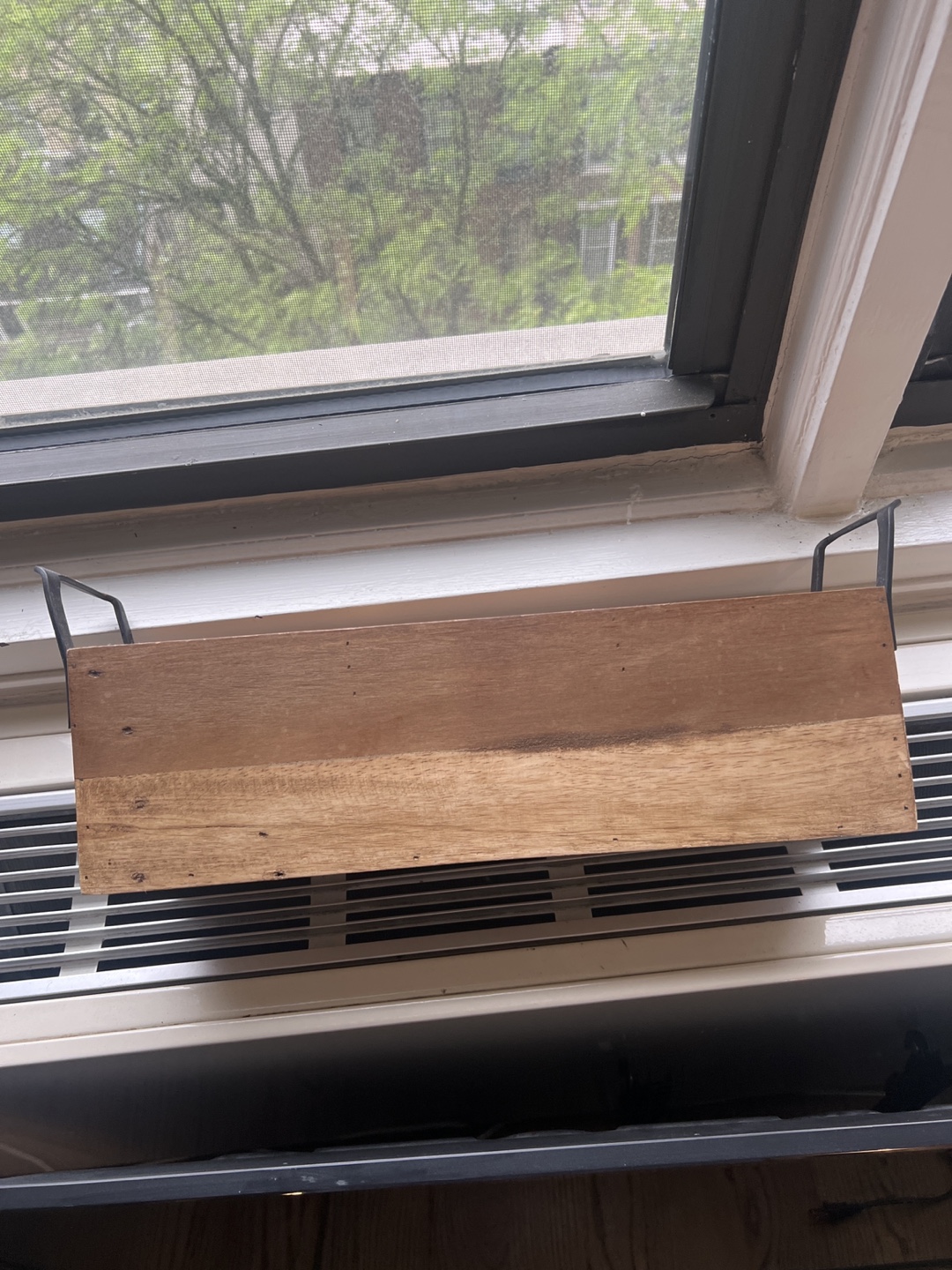 Wooden Organizer with Metal Handles