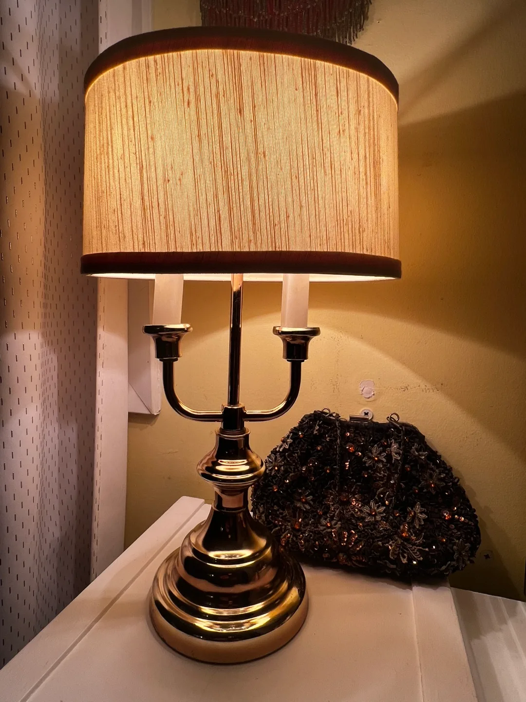 Vintage Side Table Brass Lamp thumbnail