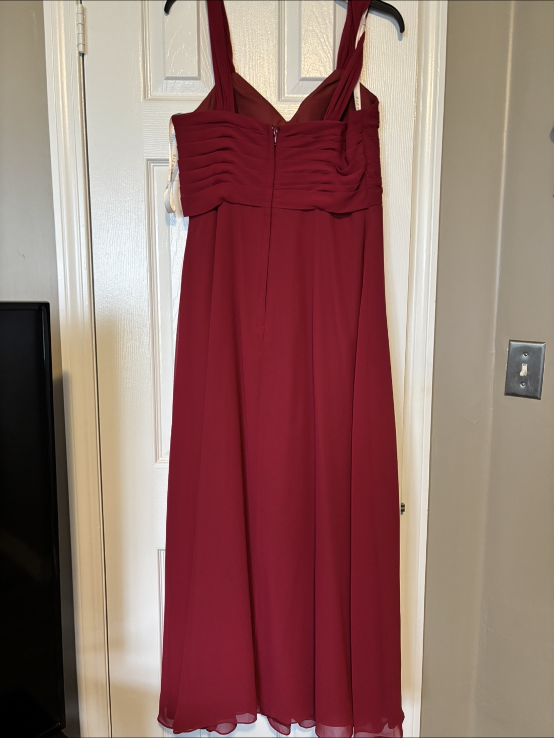 Azazie Burgundy Maxi Bridesmaid Dress - photo 2