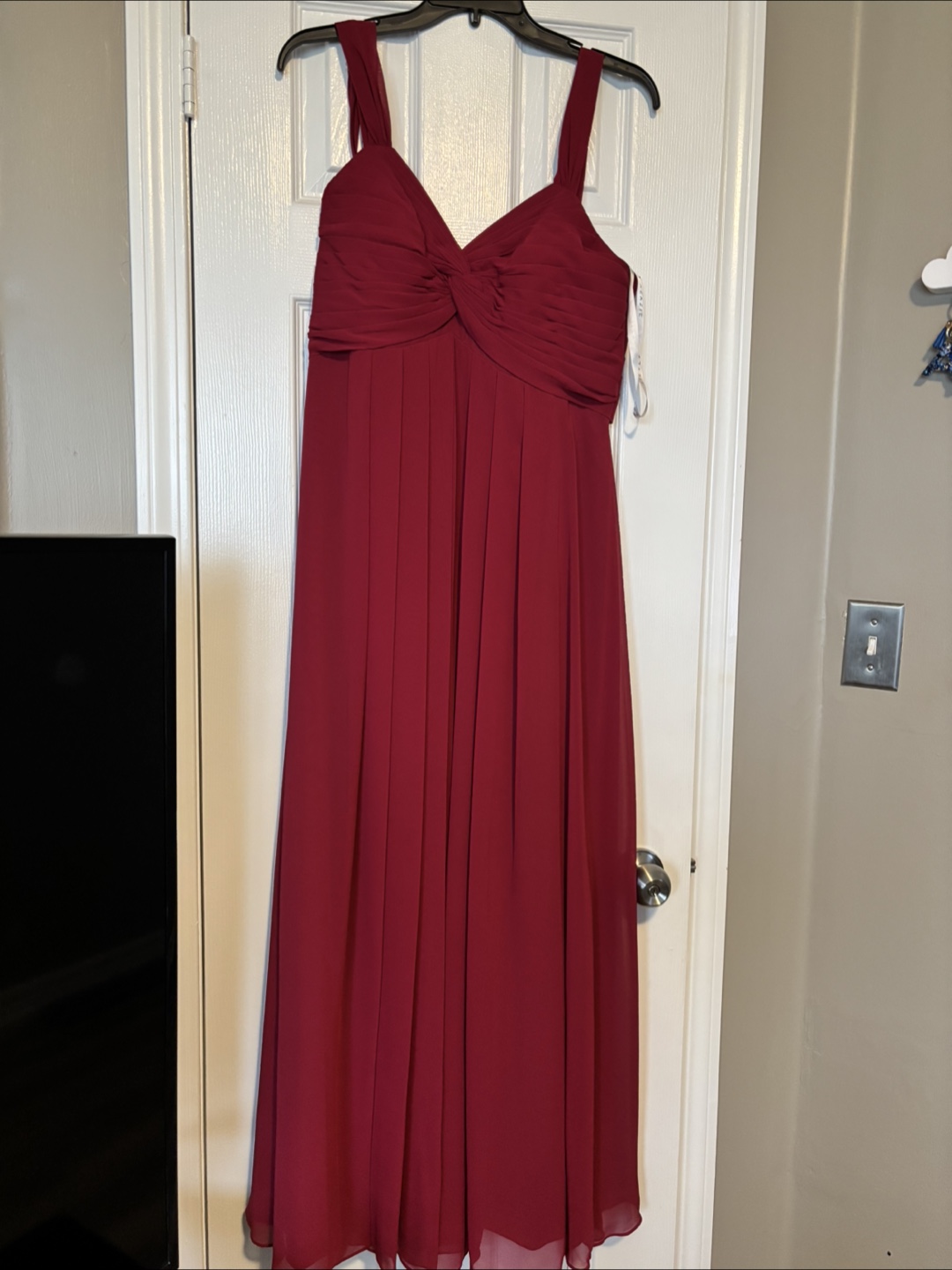 Azazie Burgundy Maxi Bridesmaid Dress