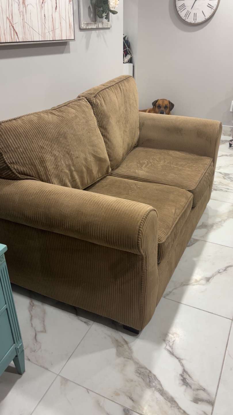 Free Brown Corduroy Loveseat - photo 2