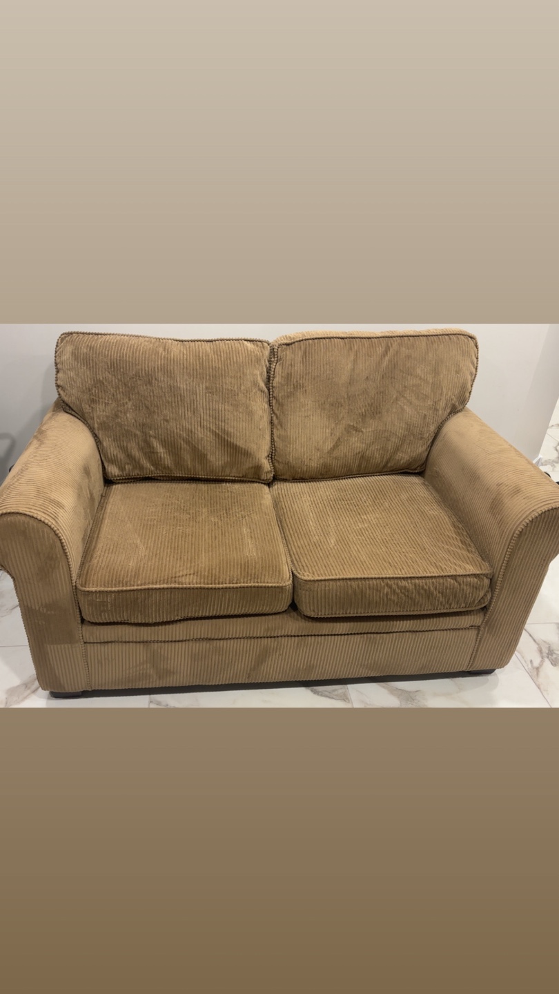 Free Brown Corduroy Loveseat