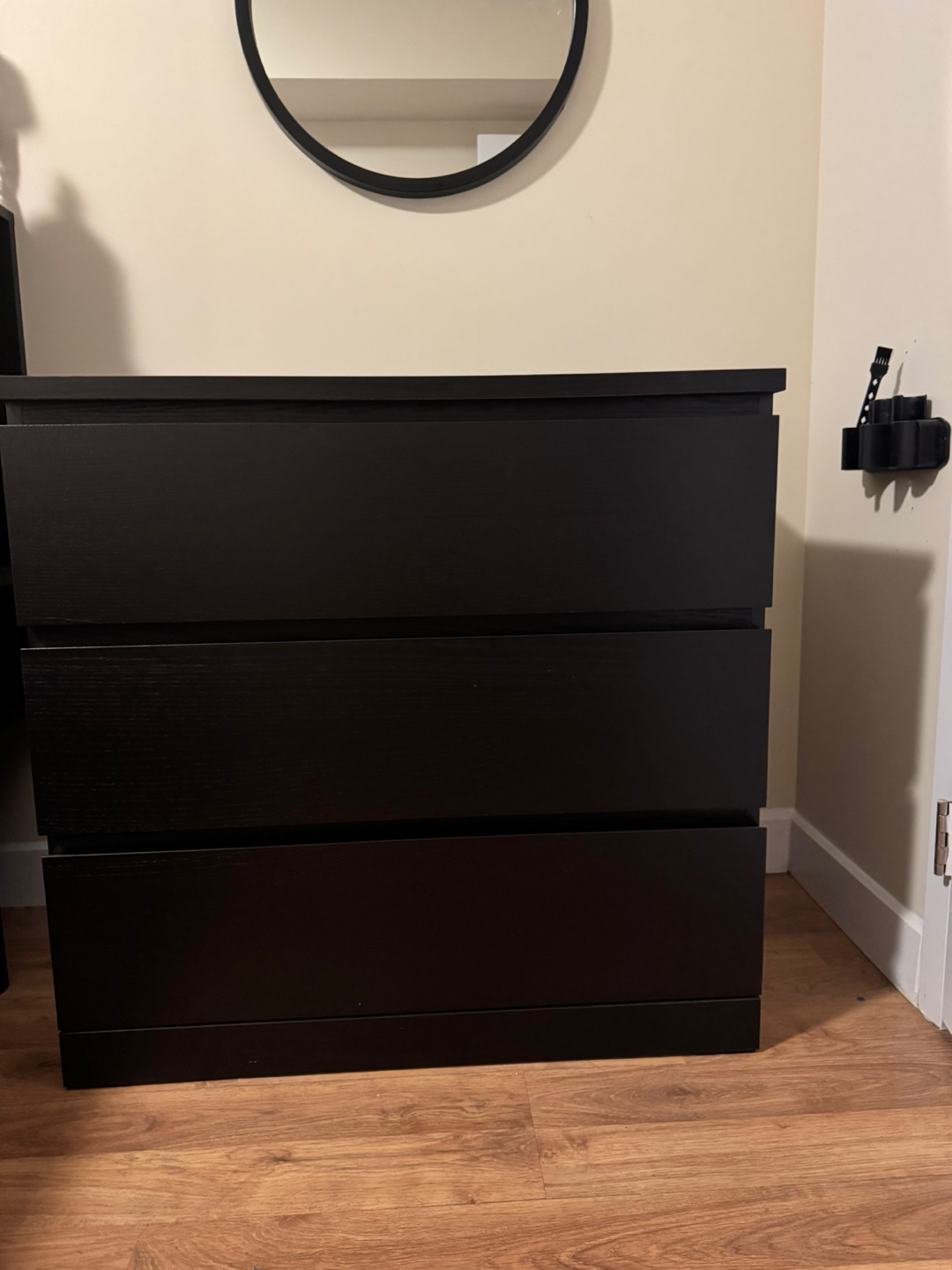 IKEA MALM 3-Drawer Chest - Black-Brown