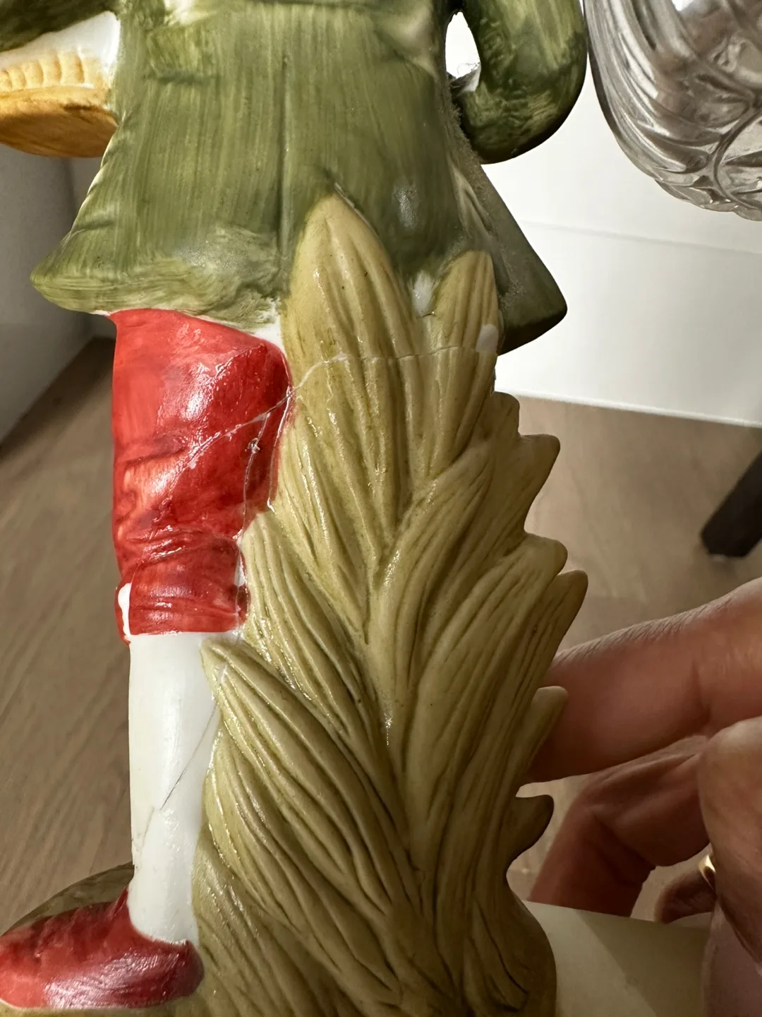 Vintage Porcelain Table Lamp with Birdcage Boy Figurine image indicator(4)