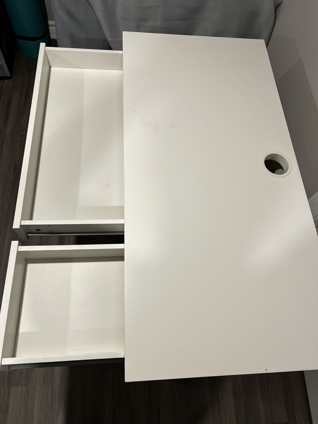 White IKEA Desk with Storage - photo 2