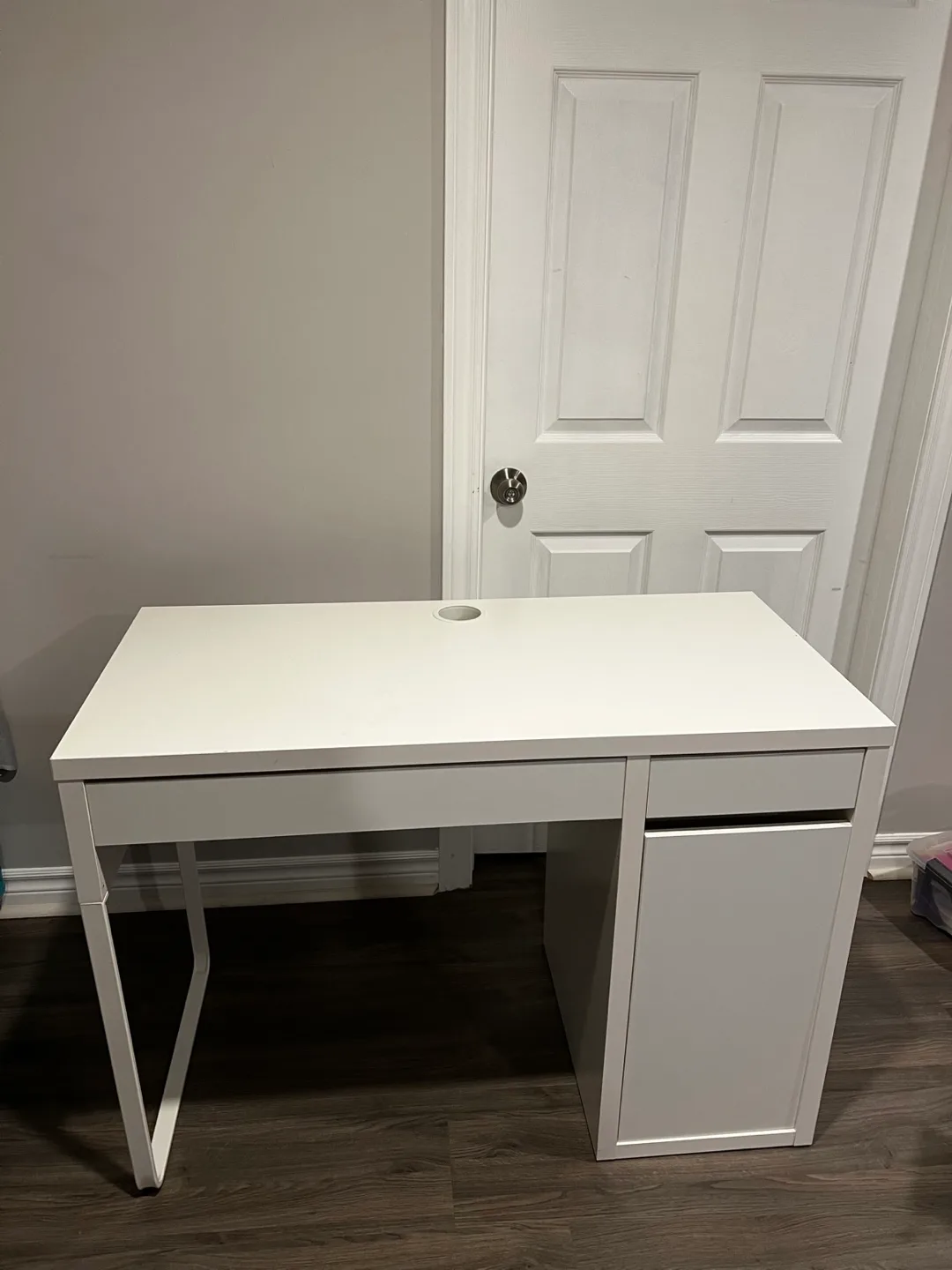 White IKEA Desk with Storage thumbnail
