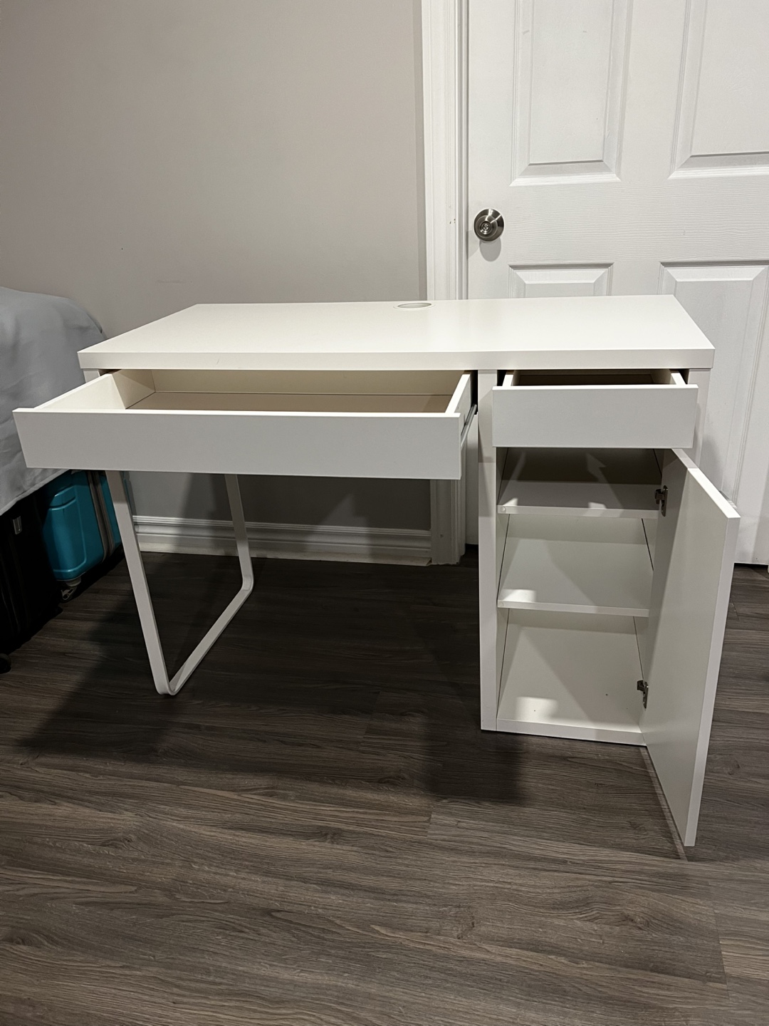 White IKEA Desk with Storage - photo 4
