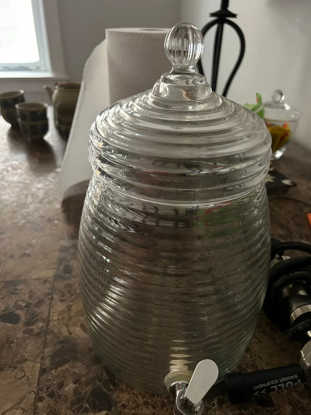 Clear Glass Beverage Dispenser with Spigot #freecycle thumbnail
