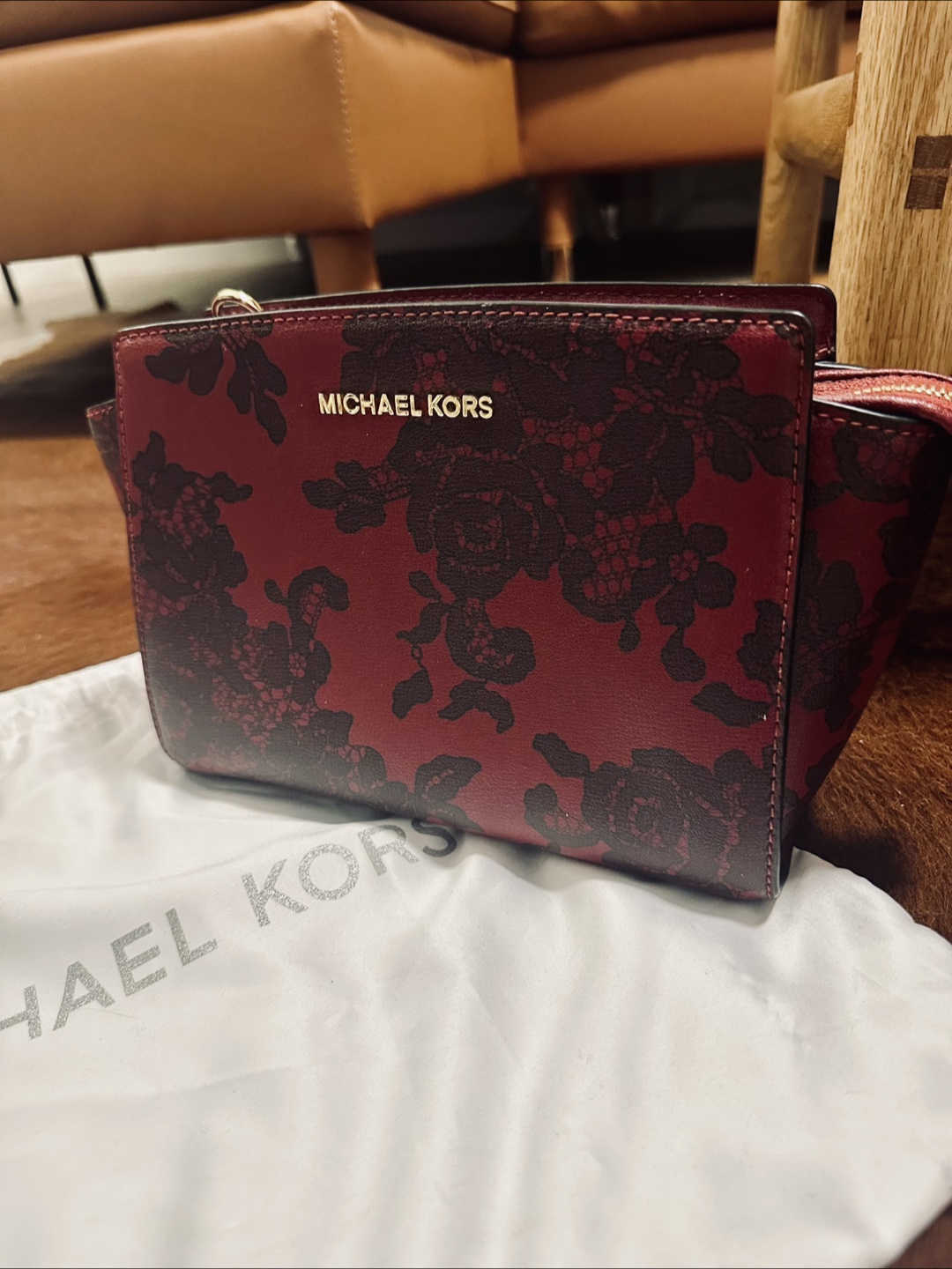 Michael Kors Red Lace Crossbody Bag