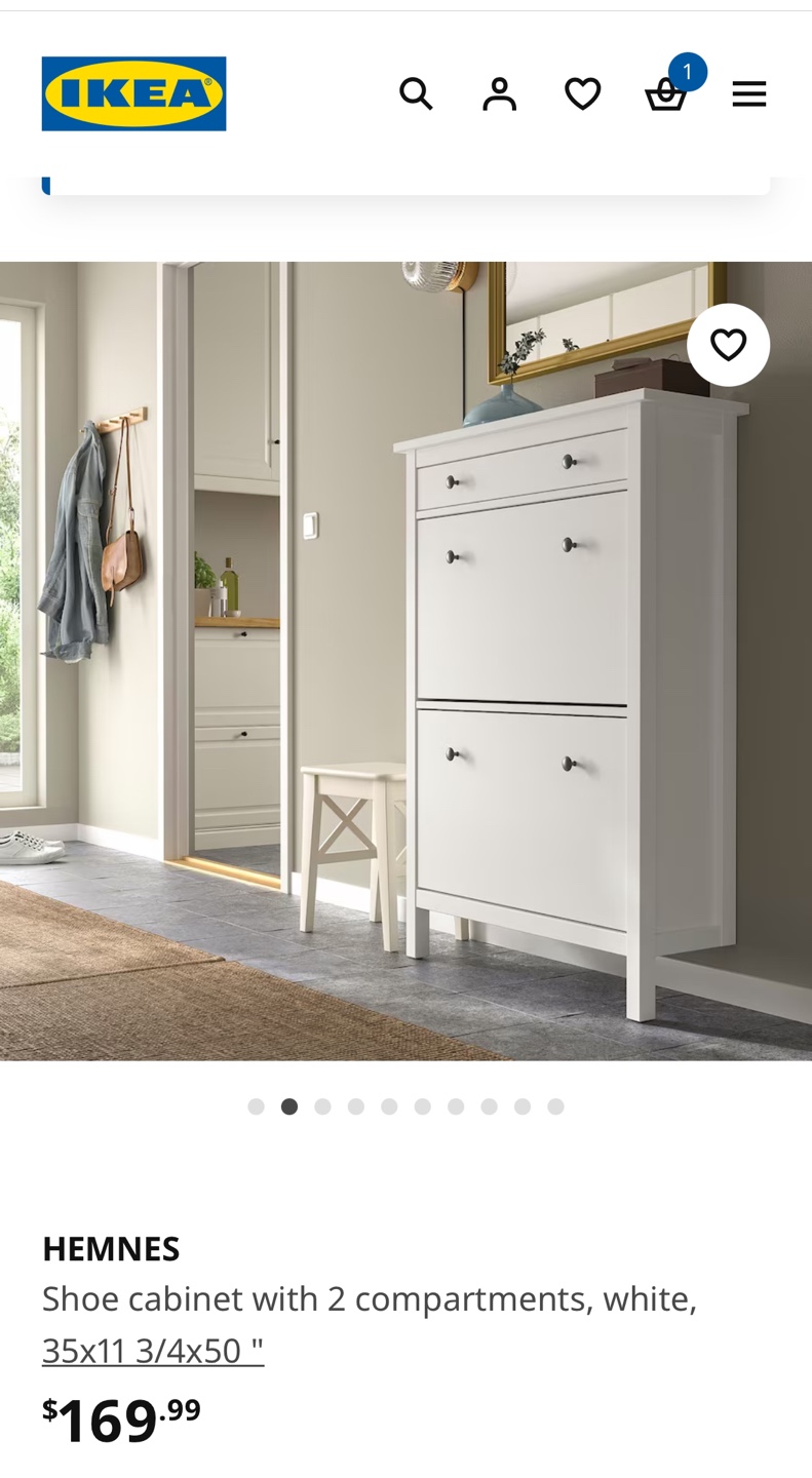 IKEA HEMNES Shoe Cabinet - White - photo 3