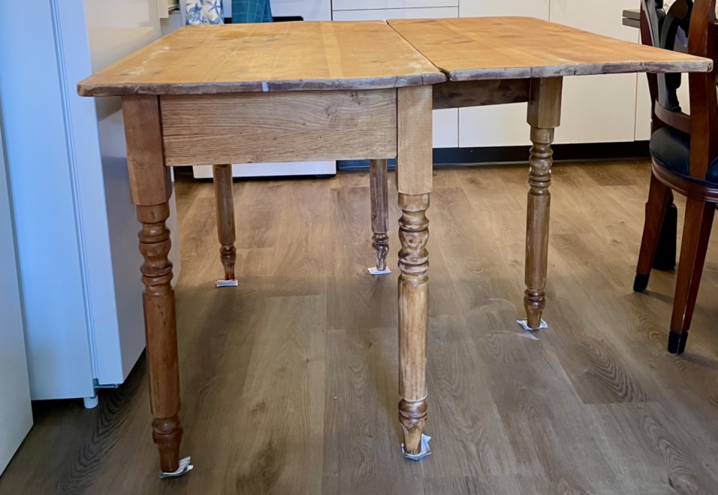 Antique Wooden Drop-Leaf Table with Drawer