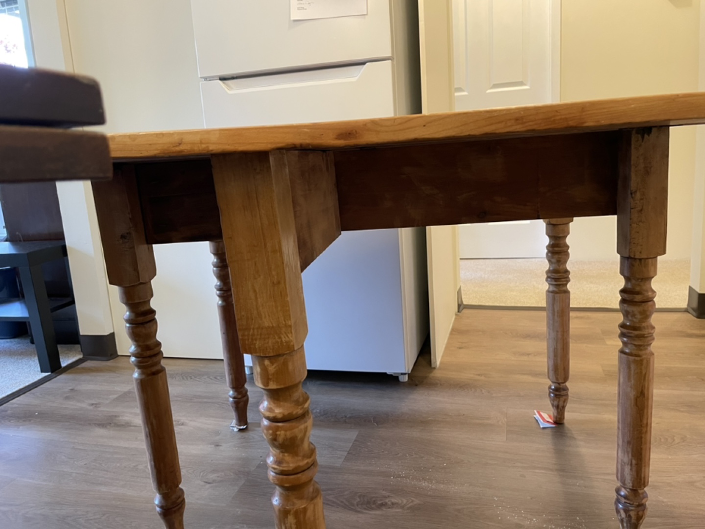 Antique Wooden Drop-Leaf Table with Drawer - photo 5