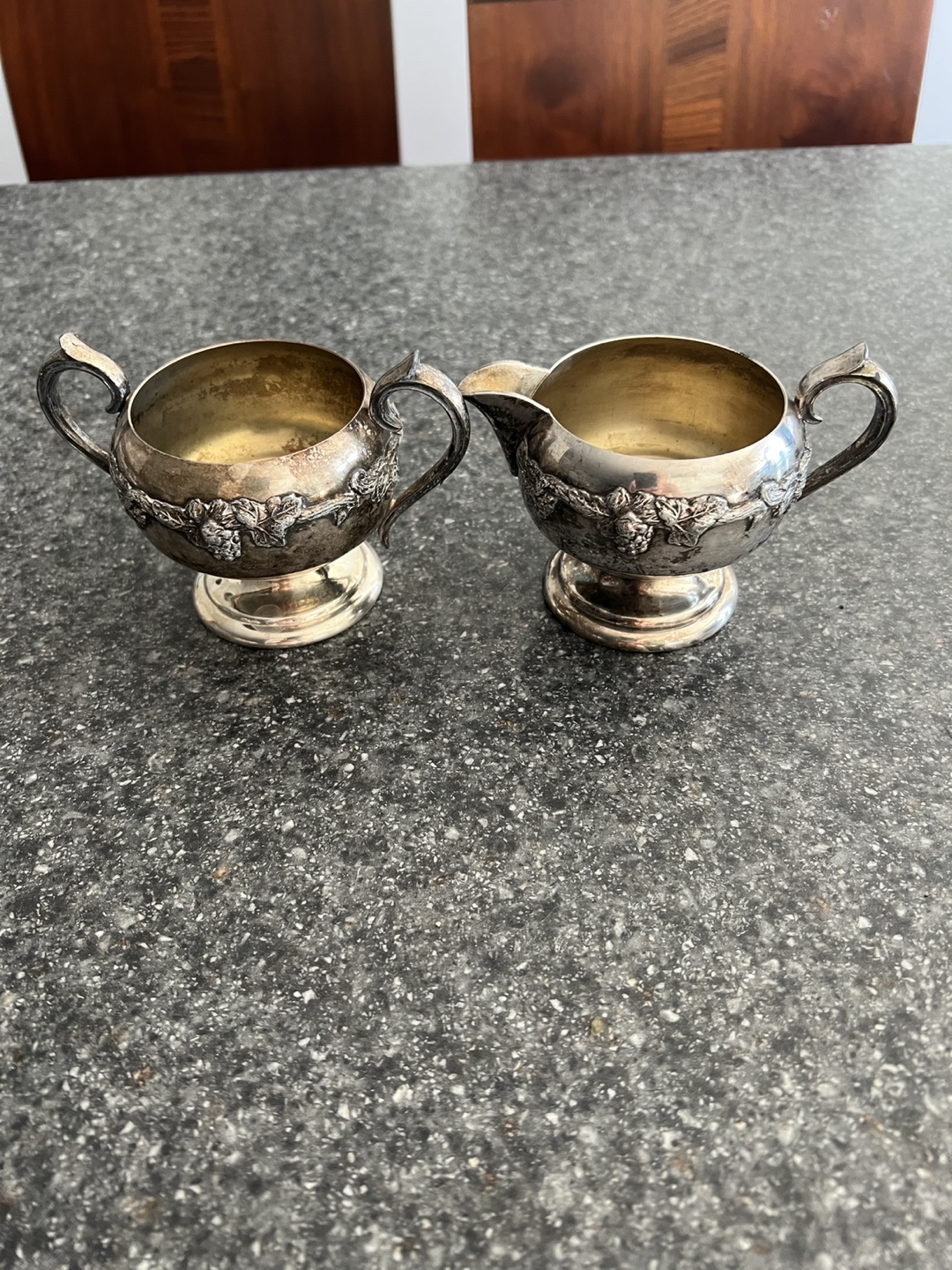 Vintage Silverplate Sugar Bowl and Creamer Set