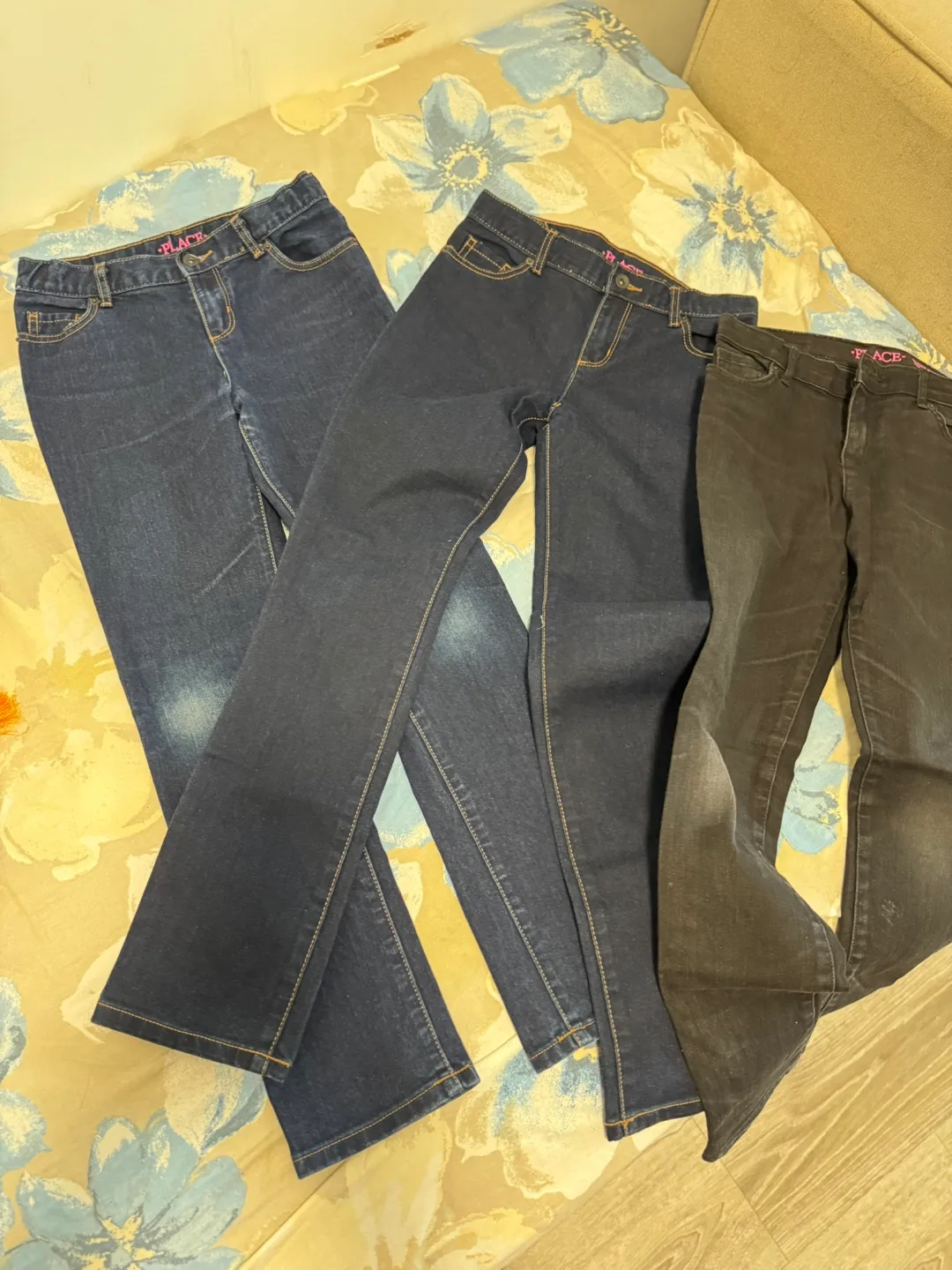 3 Pairs Girls' Place Jeans Size 12 image indicator(3)
