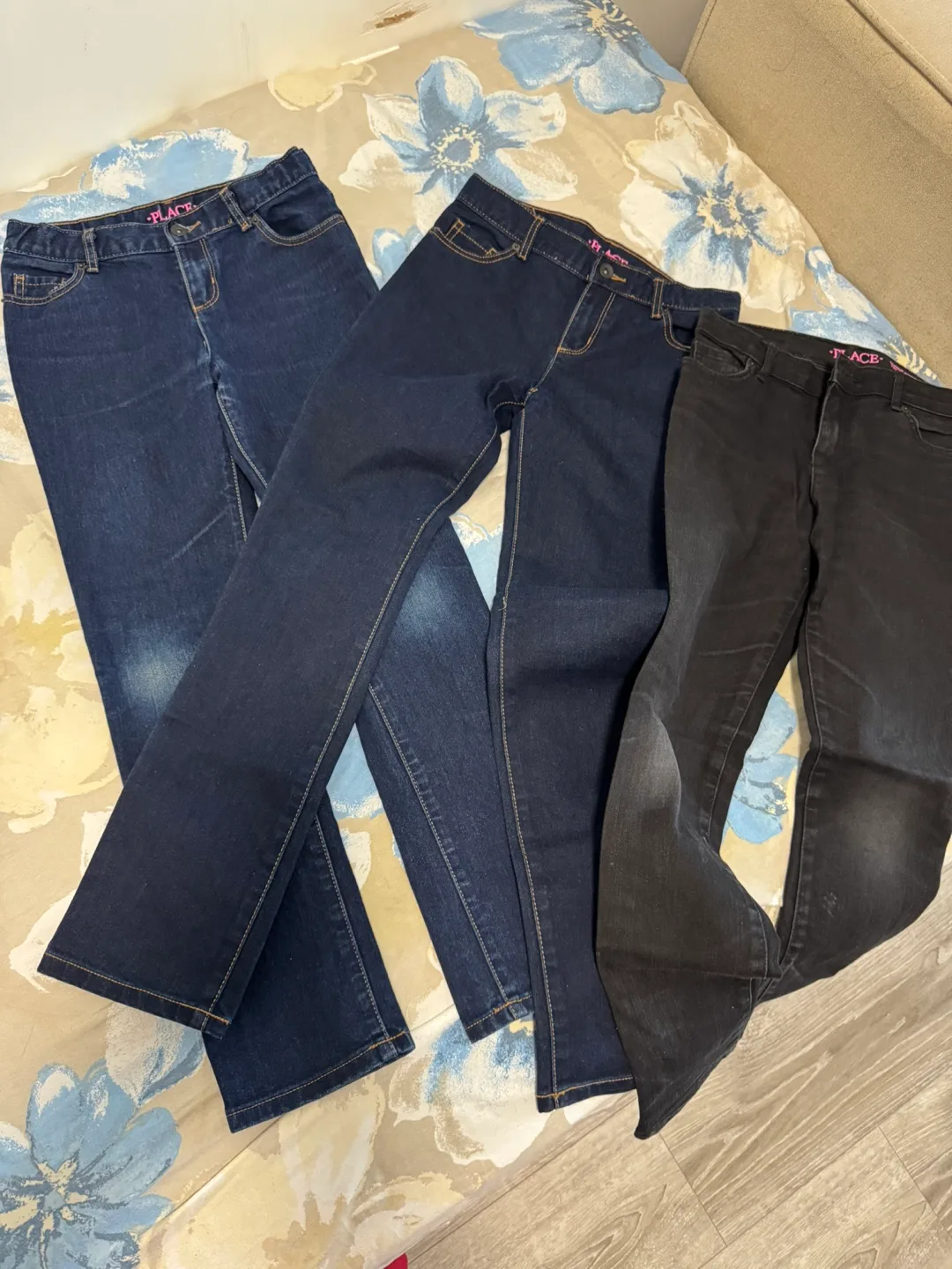 3 Pairs Girls' Place Jeans Size 12 image indicator(2)