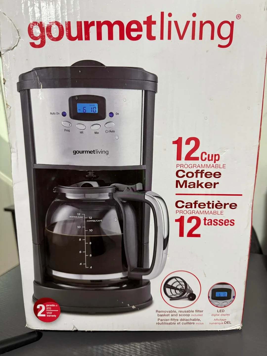 Gourmetliving 12-Cup Programmable Coffee Maker thumbnail