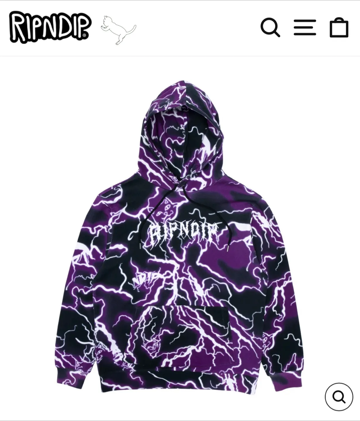 RipNDip Lord Nermal Lightning Hoodie - Size XL image indicator(7)