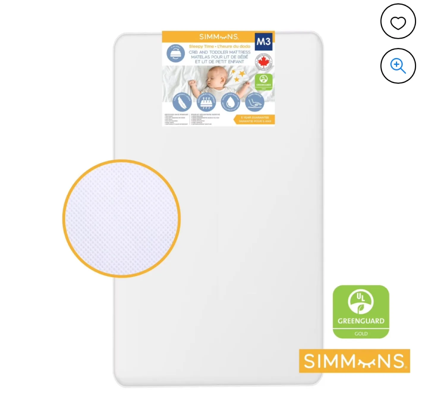 Simmons Crib and Toddler Mattress - Brand New thumbnail
