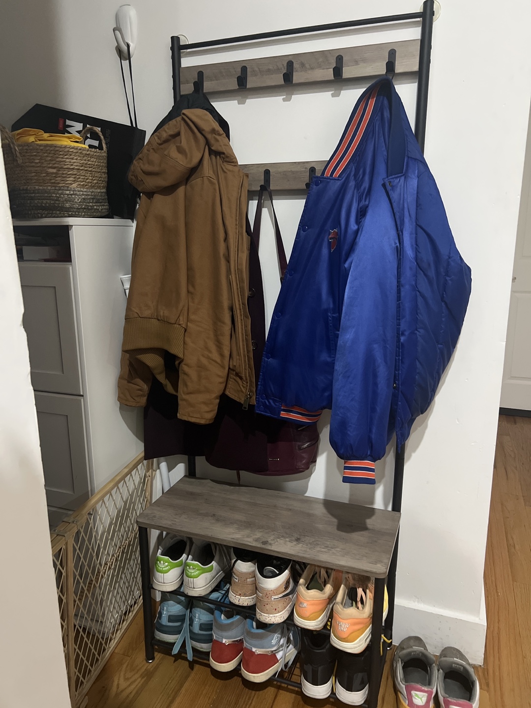 Coat Rack with Shoe Storage Bench