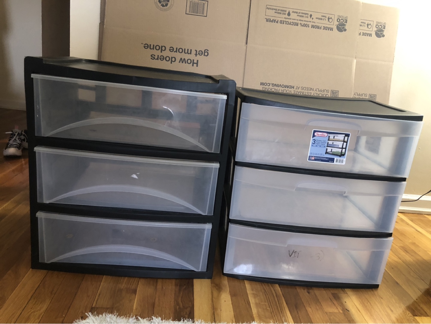 Set of 2 of 3-Drawer Carts