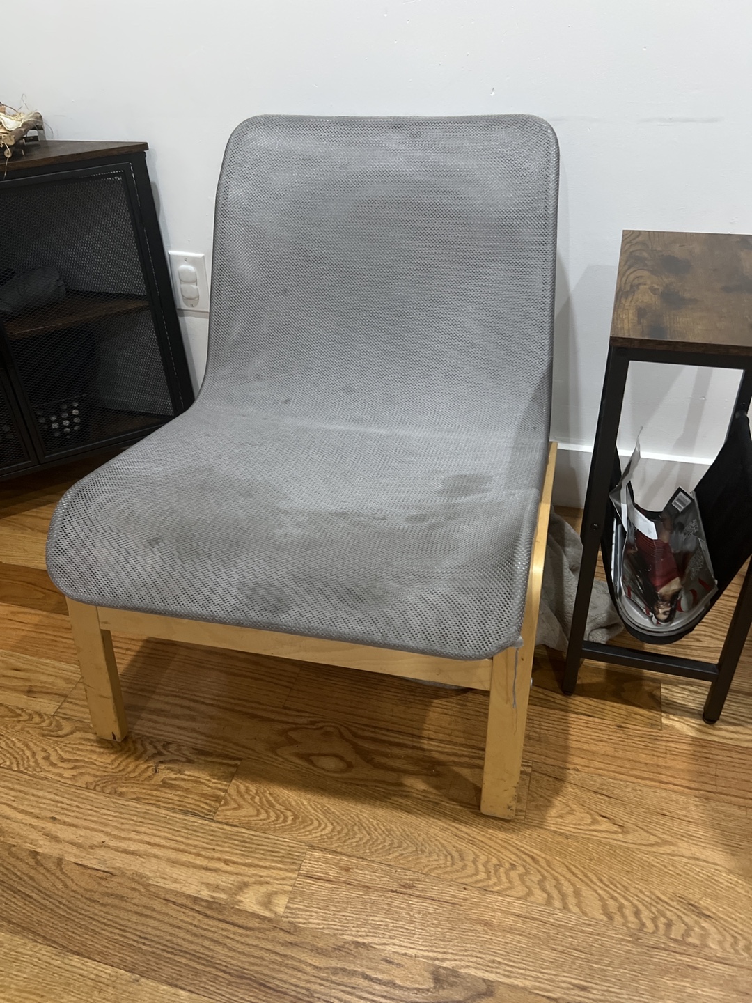 Gray Fabric Chair with Light Wood Legs - photo 2
