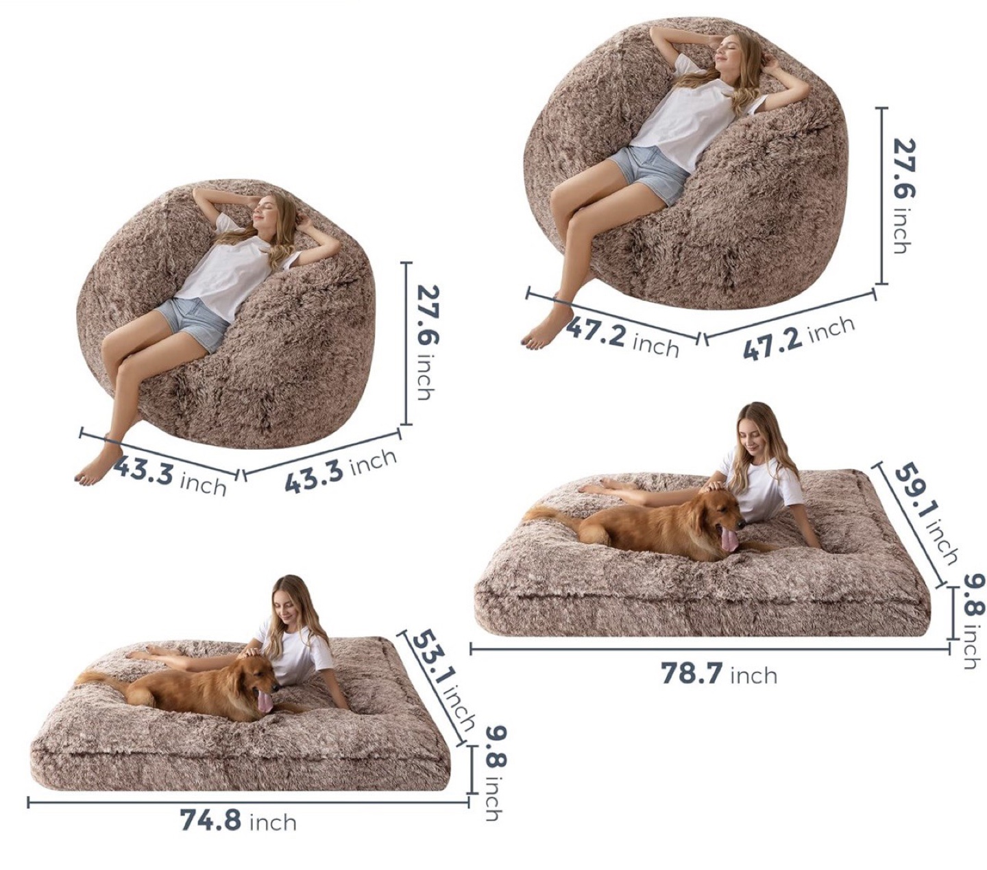 Giant Bean Bag Chair Bed - photo 4