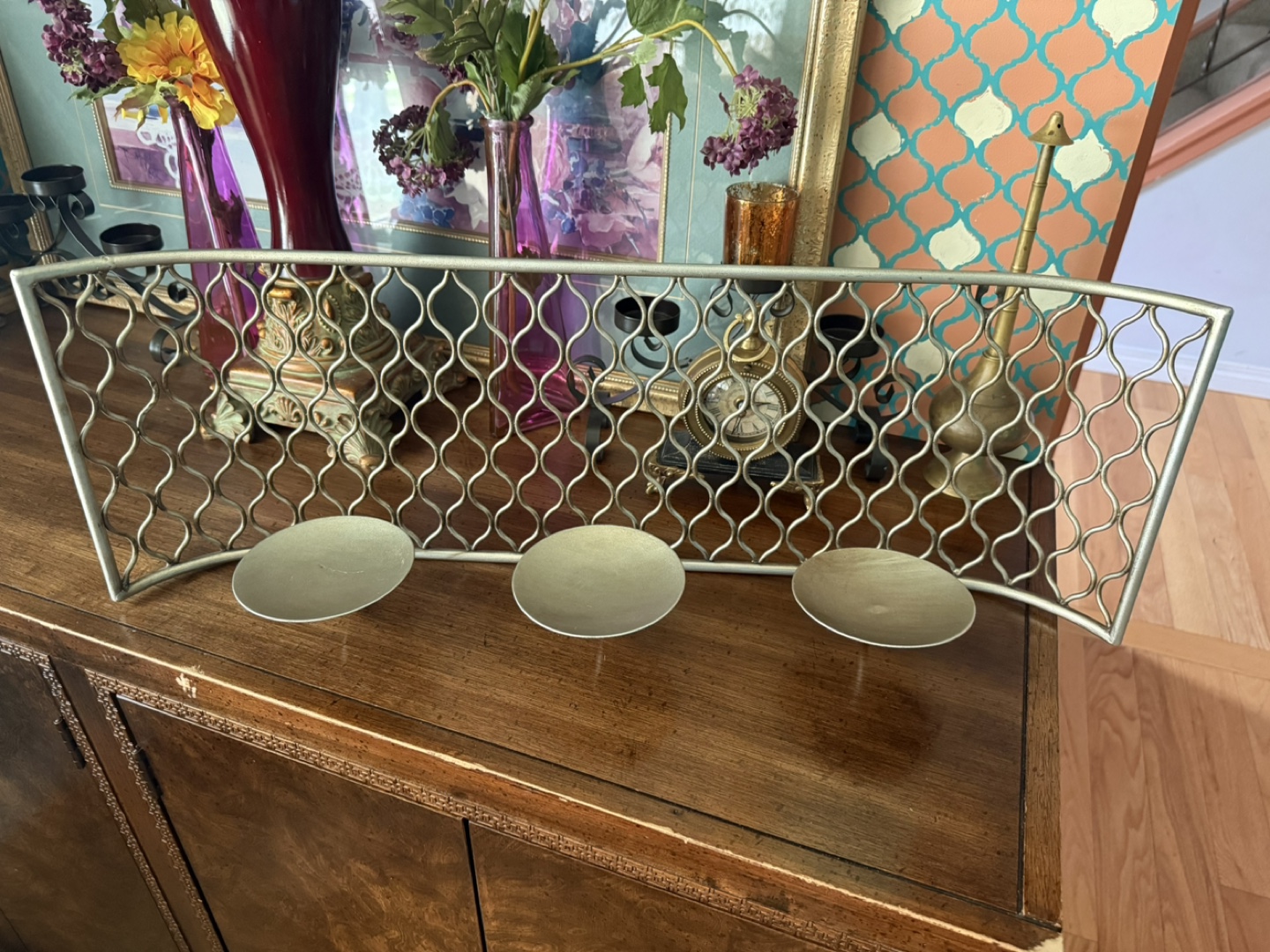 #freecycle Metal Candle Holder, Three-Cup Design - photo 3