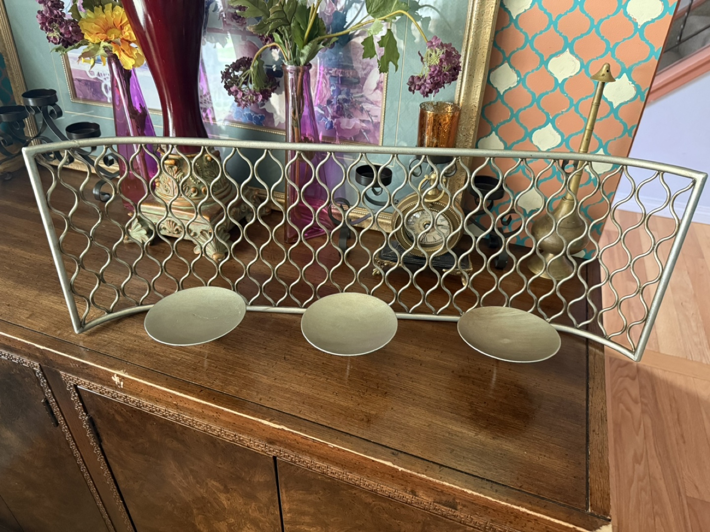 #freecycle Metal Candle Holder, Three-Cup Design