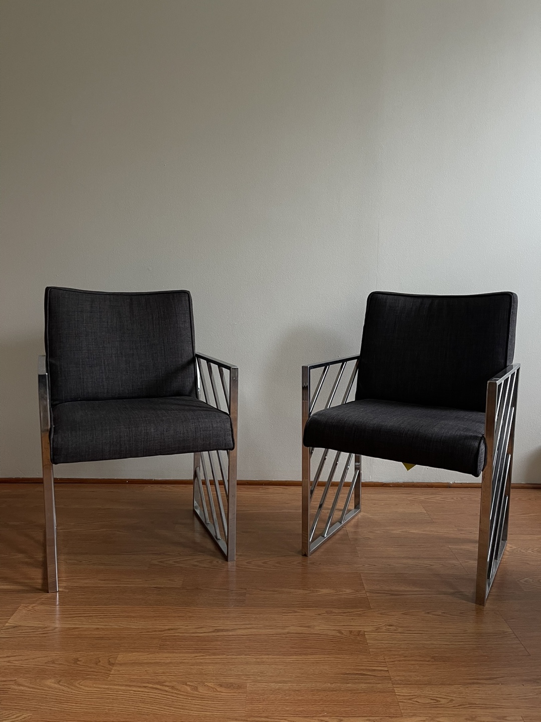 Mid-Century Modern Chrome and Fabric Armchair