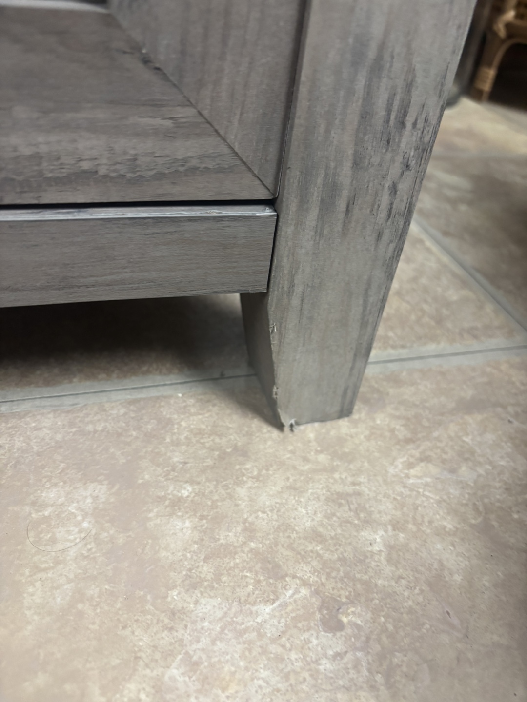 Grey Wood TV Stand with Glass Doors - photo 3