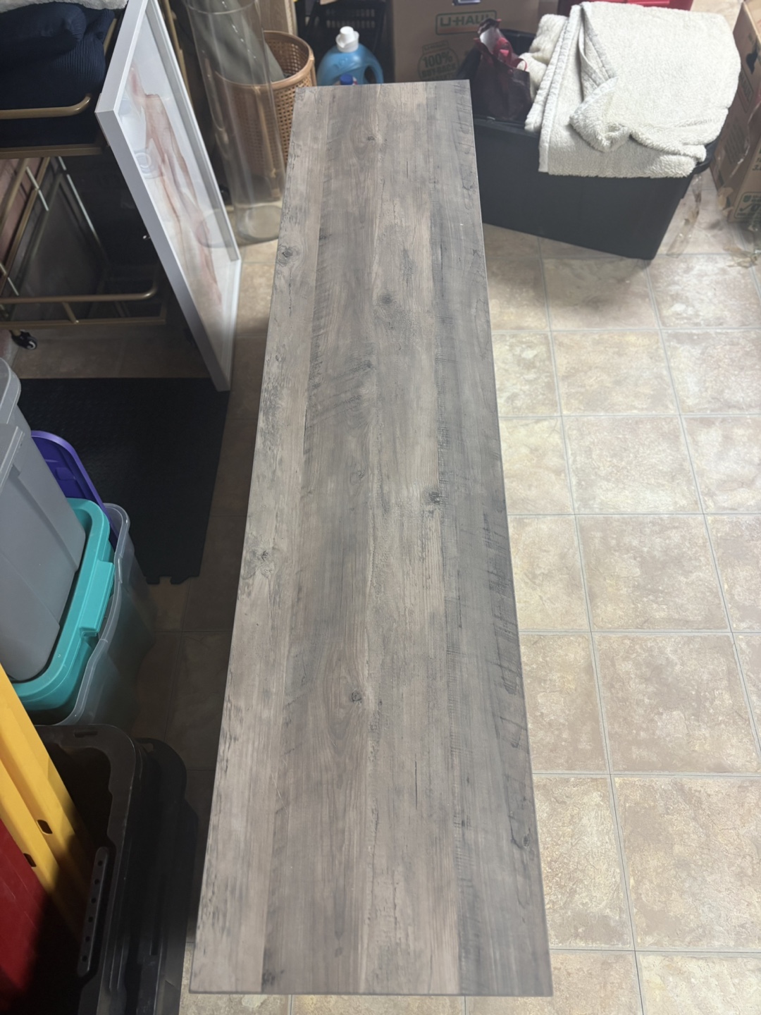 Grey Wood TV Stand with Glass Doors - photo 2