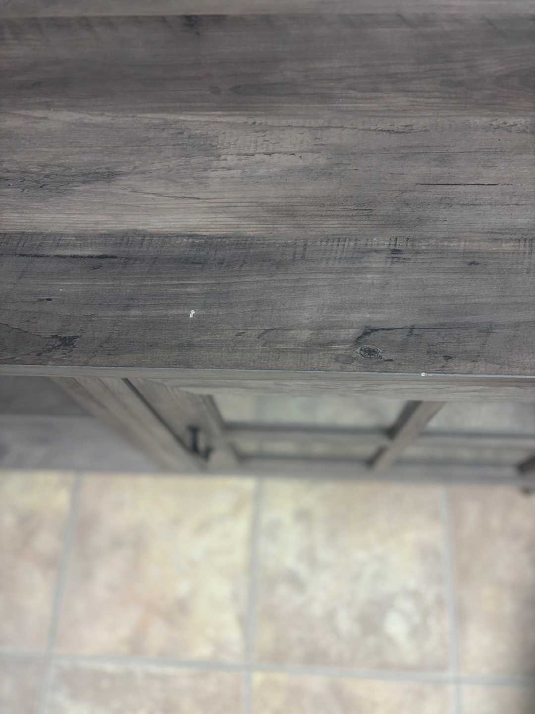 Grey Wood TV Stand with Glass Doors - photo 4