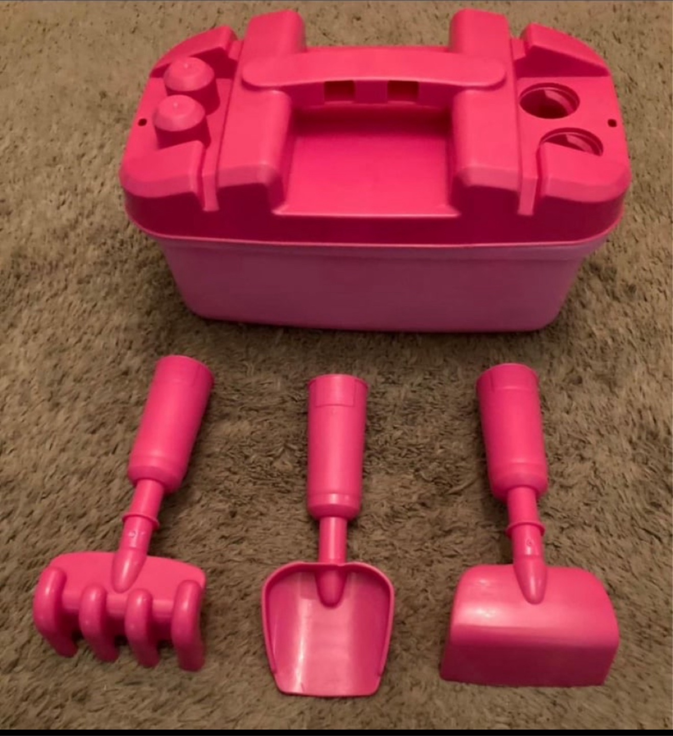 Pink Children's Gardening Tool Set with Carry Case