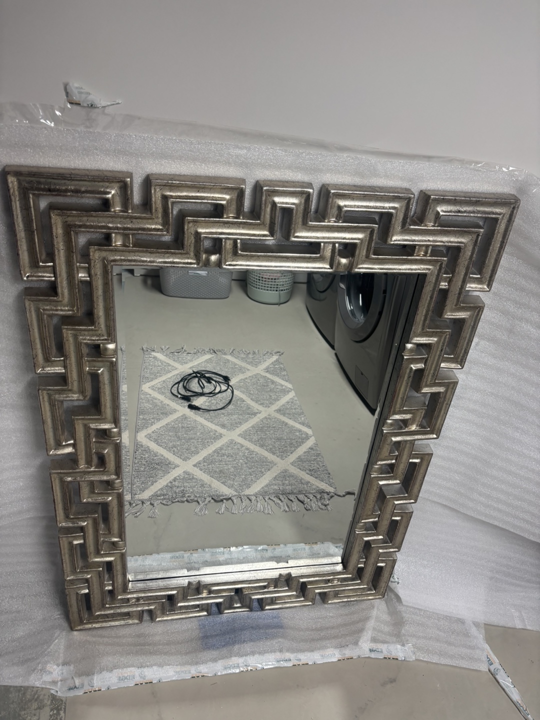 Large Ornate Silver Mirror - photo 2
