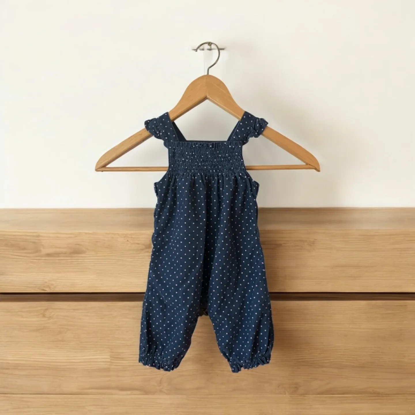 Infant Navy Polka Dot Pattern Corduroy Overalls Gymboree 3-6 M image indicator(2)