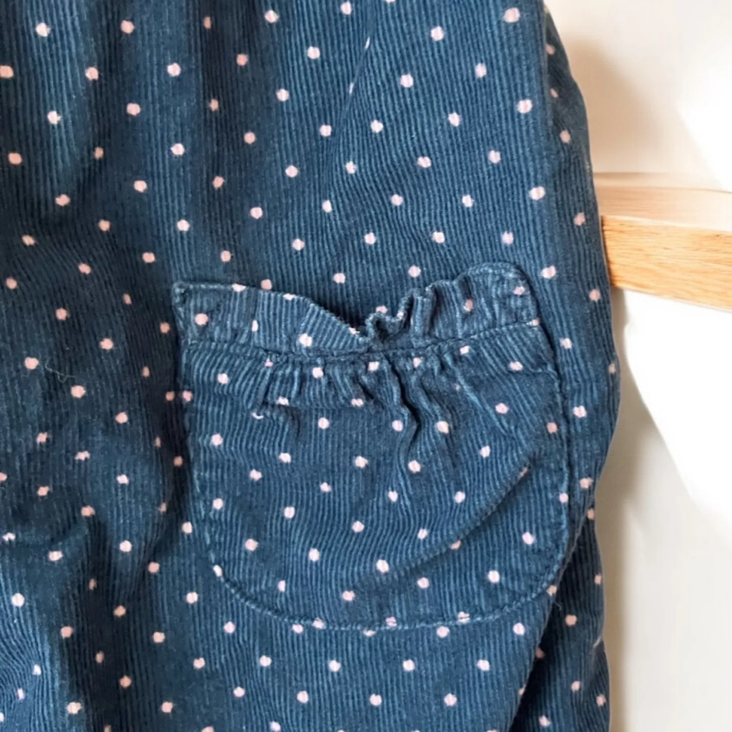 Infant Navy Polka Dot Pattern Corduroy Overalls Gymboree 3-6 M image indicator(4)