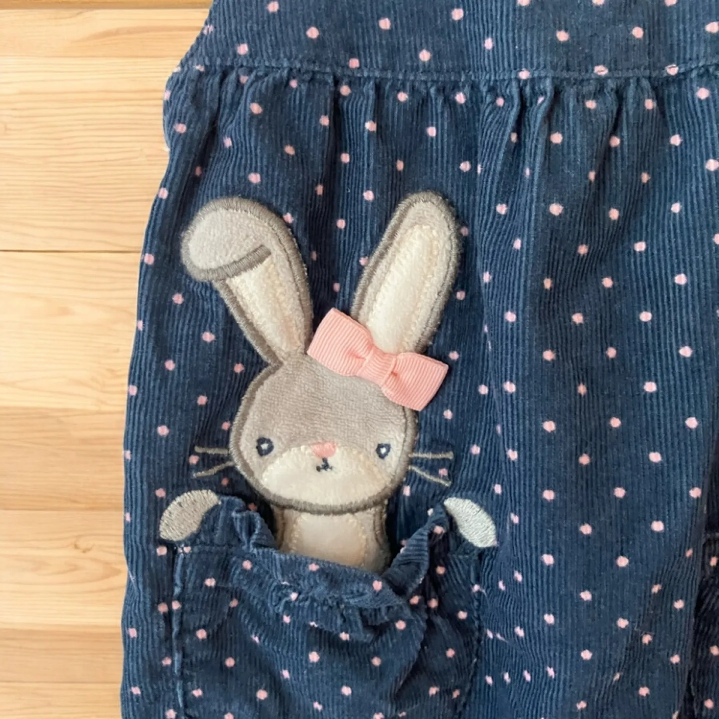 Infant Navy Polka Dot Pattern Corduroy Overalls Gymboree 3-6 M image indicator(3)