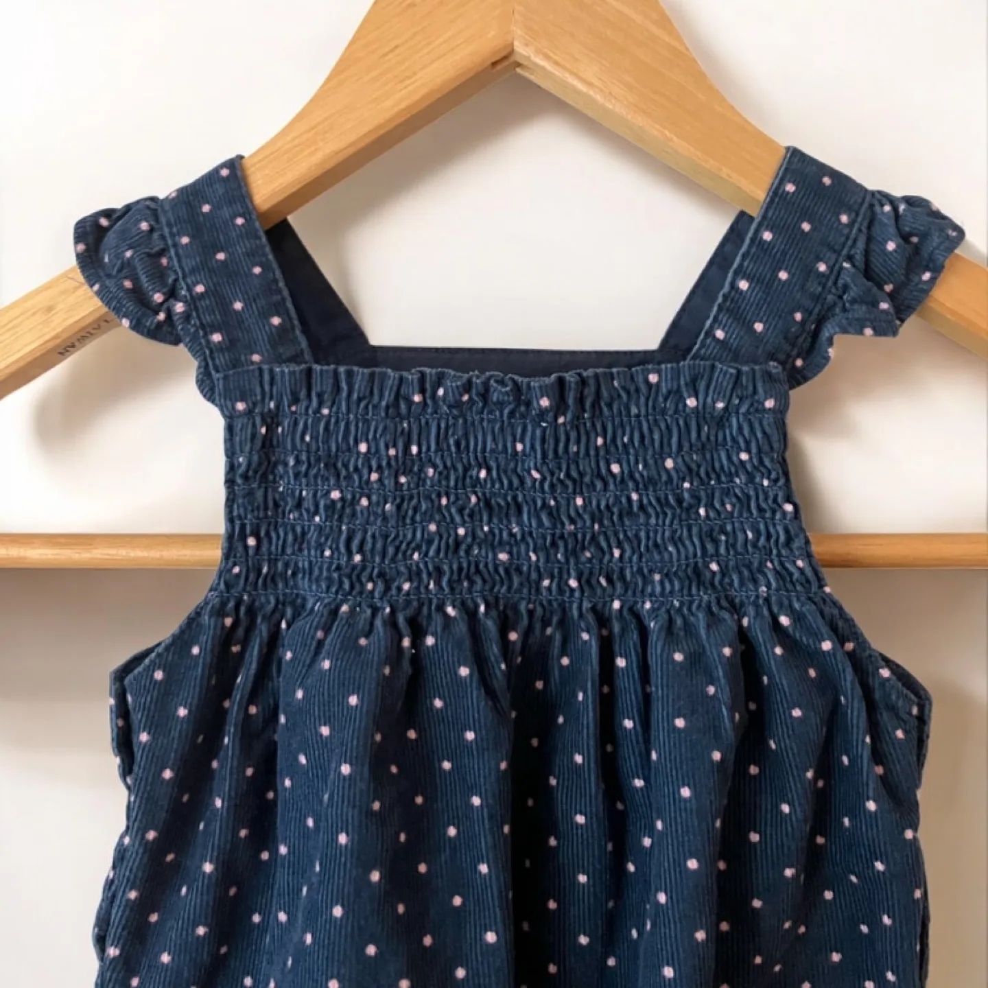 Infant Navy Polka Dot Pattern Corduroy Overalls Gymboree 3-6 M image indicator(6)