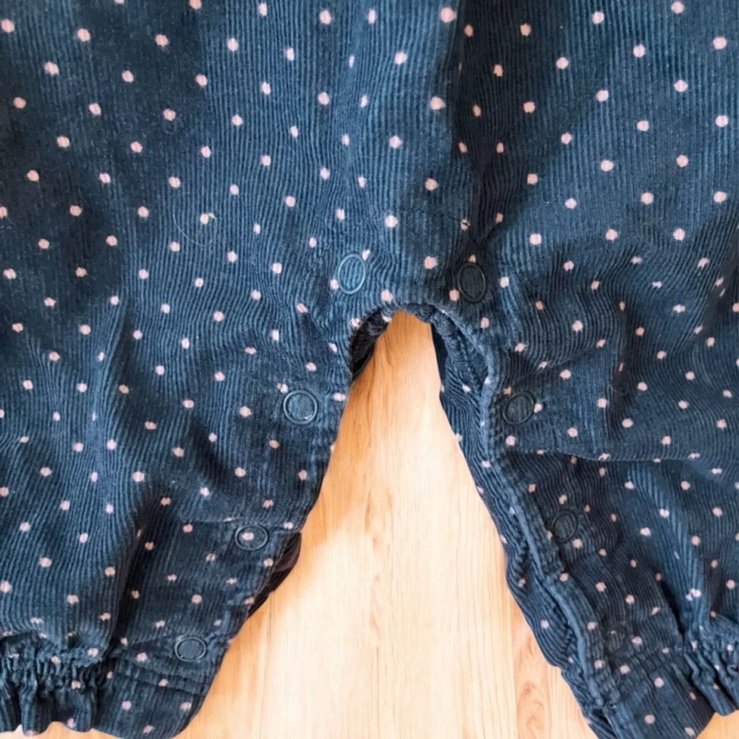 Infant Navy Polka Dot Pattern Corduroy Overalls Gymboree 3-6 M image indicator(5)