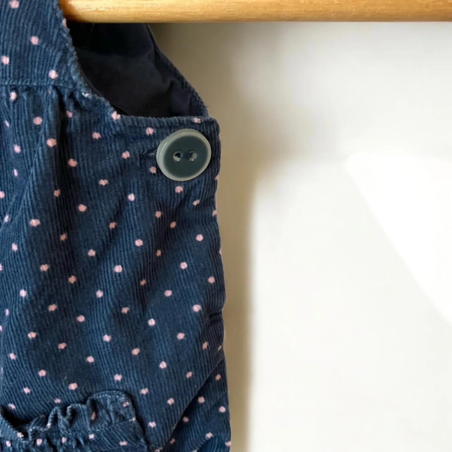 Infant Navy Polka Dot Pattern Corduroy Overalls Gymboree 3-6 M image indicator(9)
