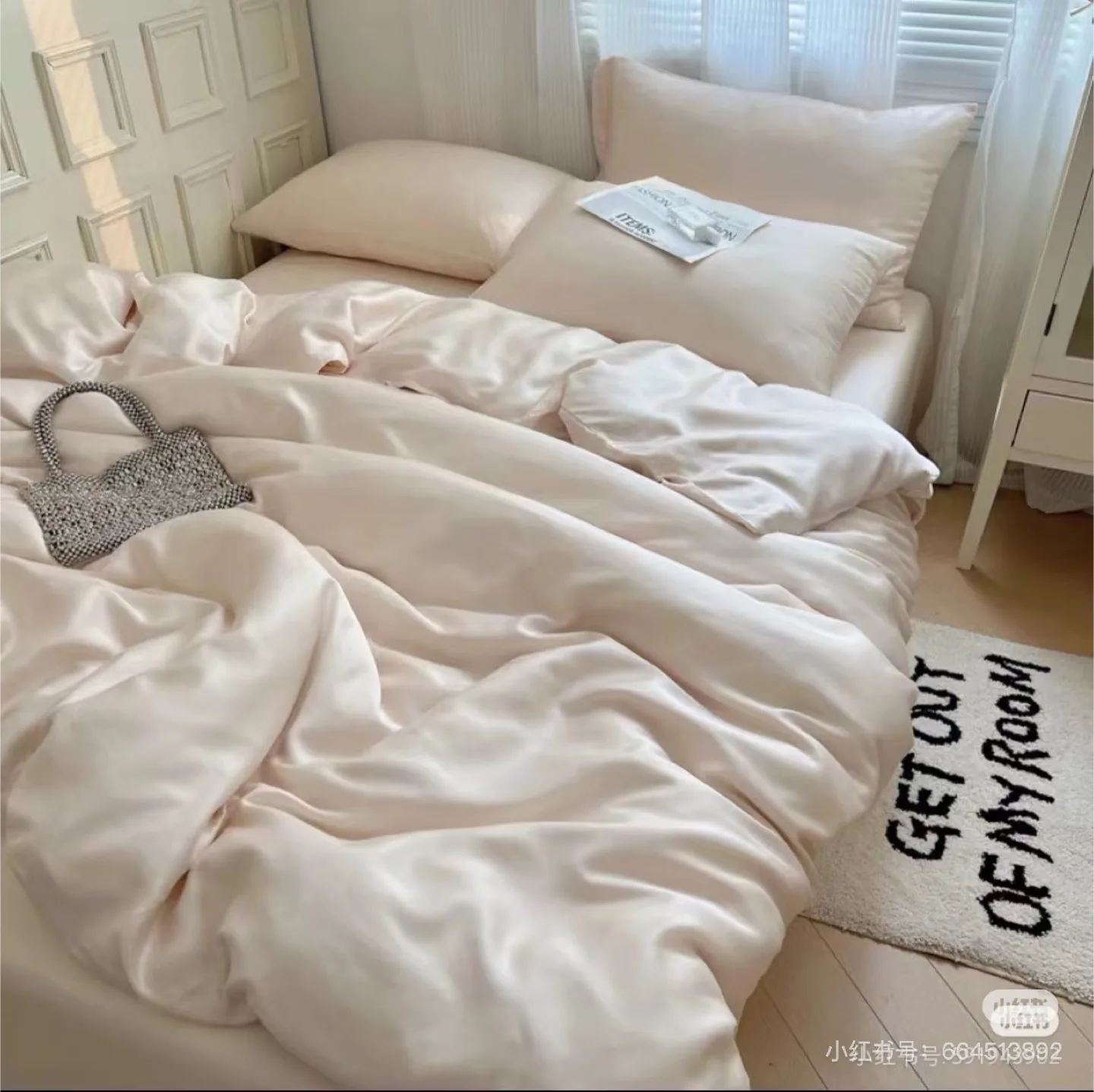 Luxury Silk Bedding Set - Blush Pink thumbnail