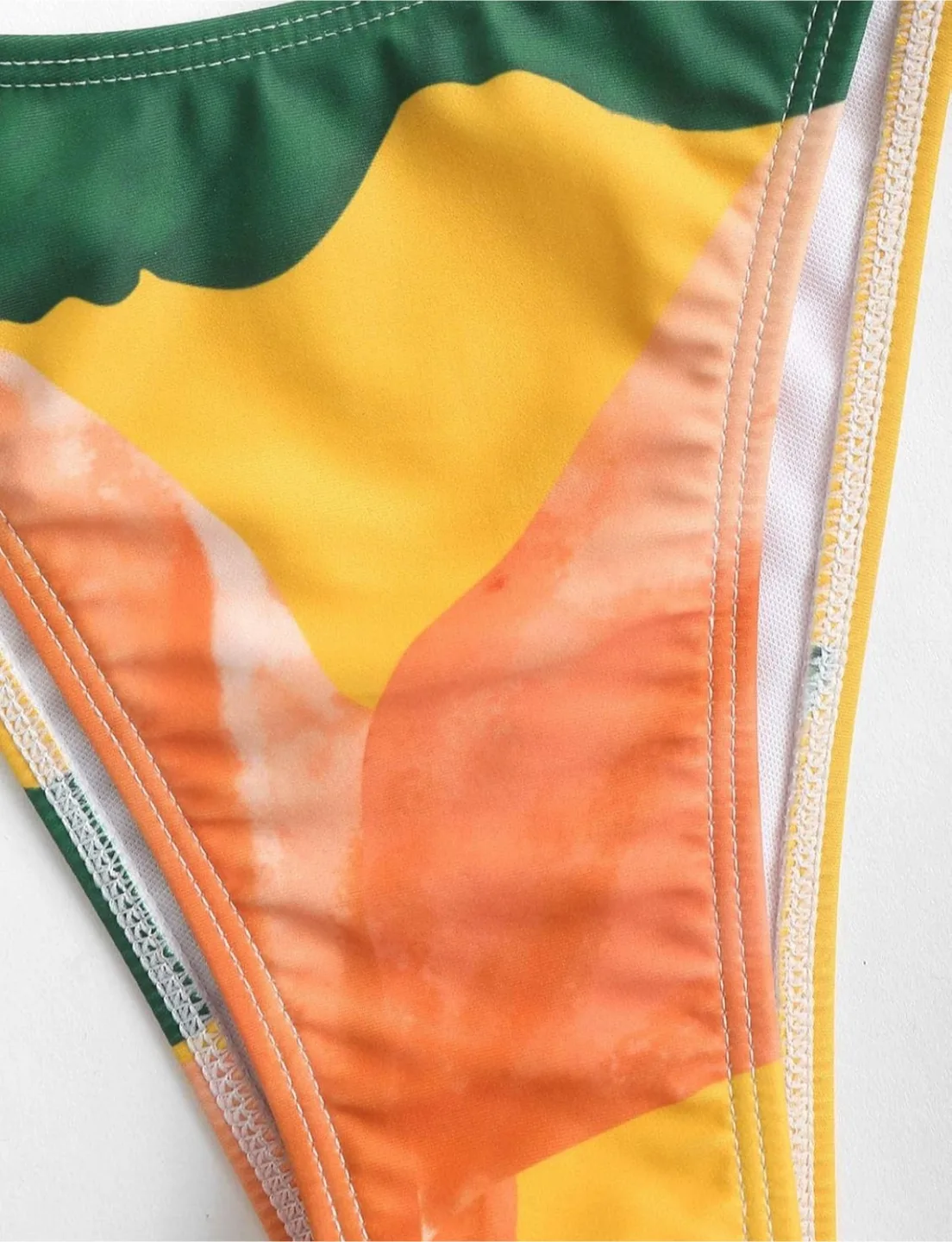 New ZAFUL Colorblock Tie String High Cut Bikini Set LARGE image indicator(3)