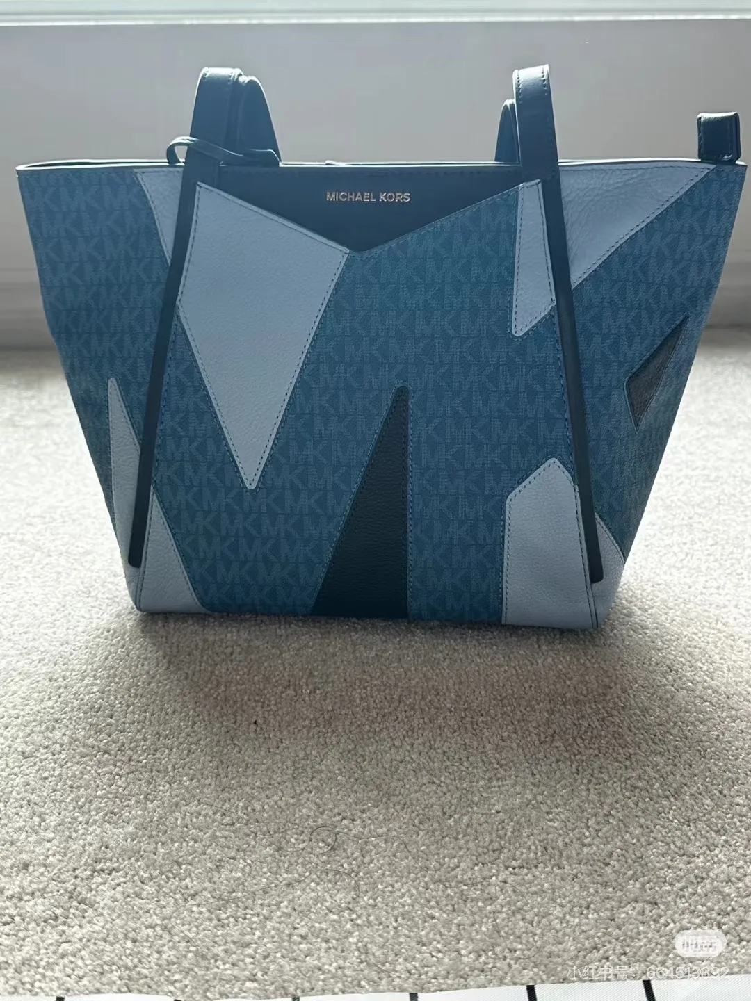 Michael Kors Blue Patchwork Tote Bag thumbnail