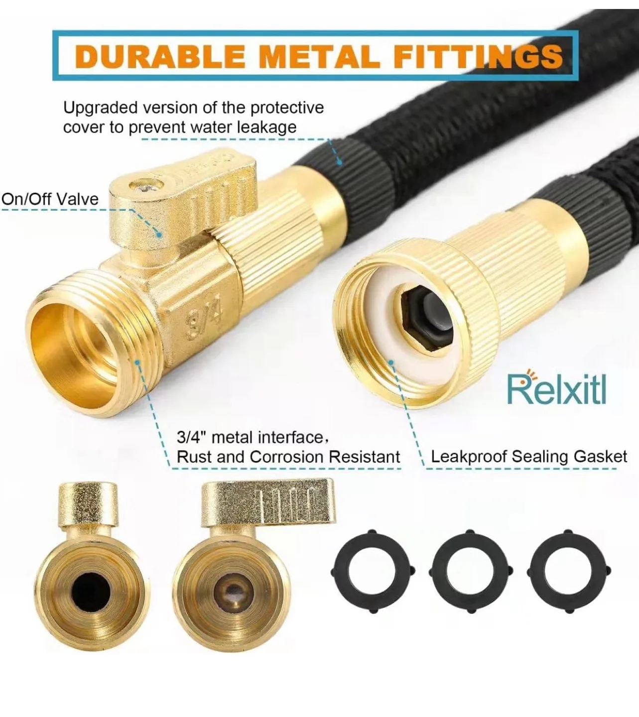 Expandable Garden Hose 25ft with 10Function Sprayer image indicator(3)