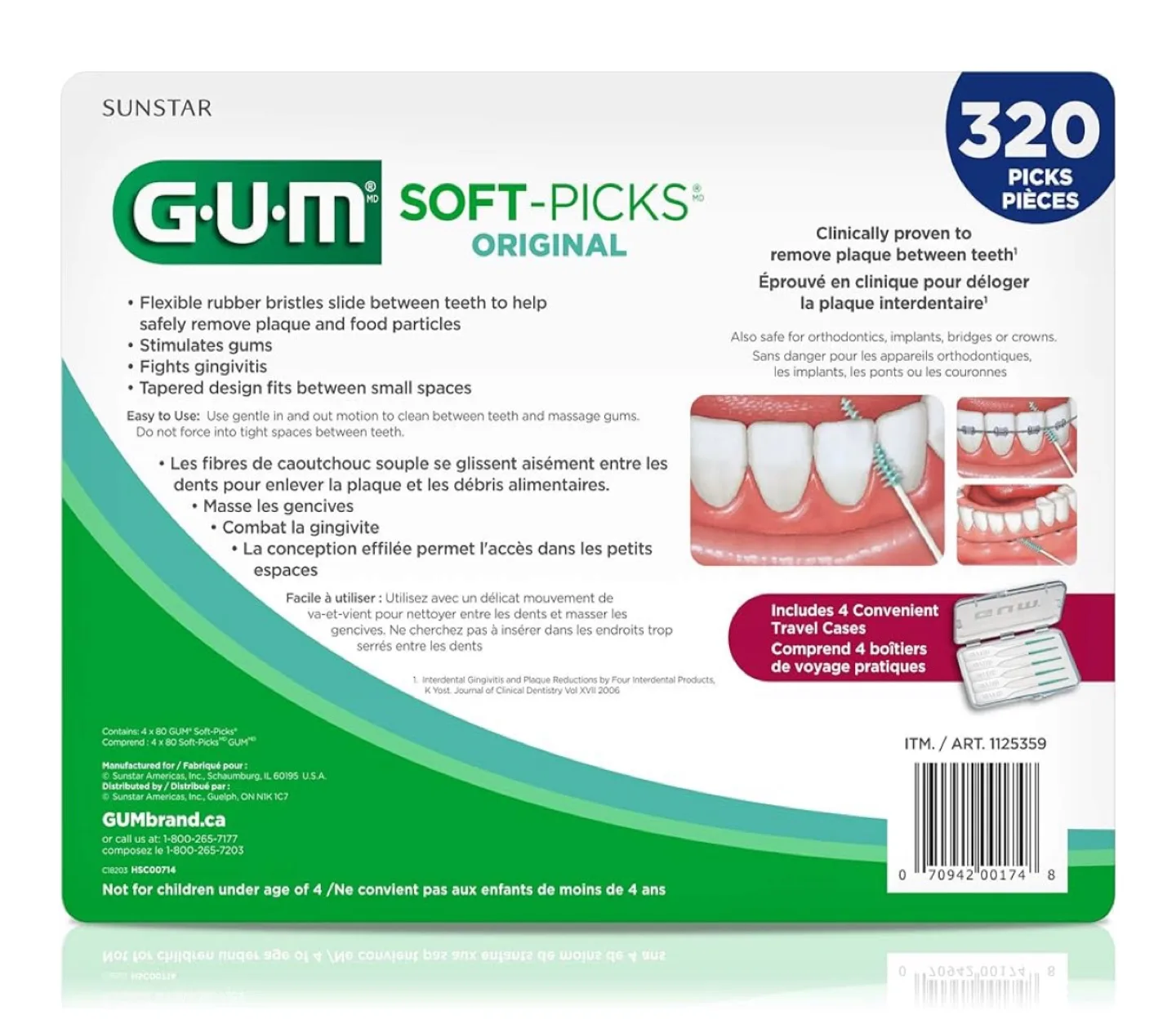 GUM Soft-Picks Original 320 Count Interdental Cleaners image indicator(2)
