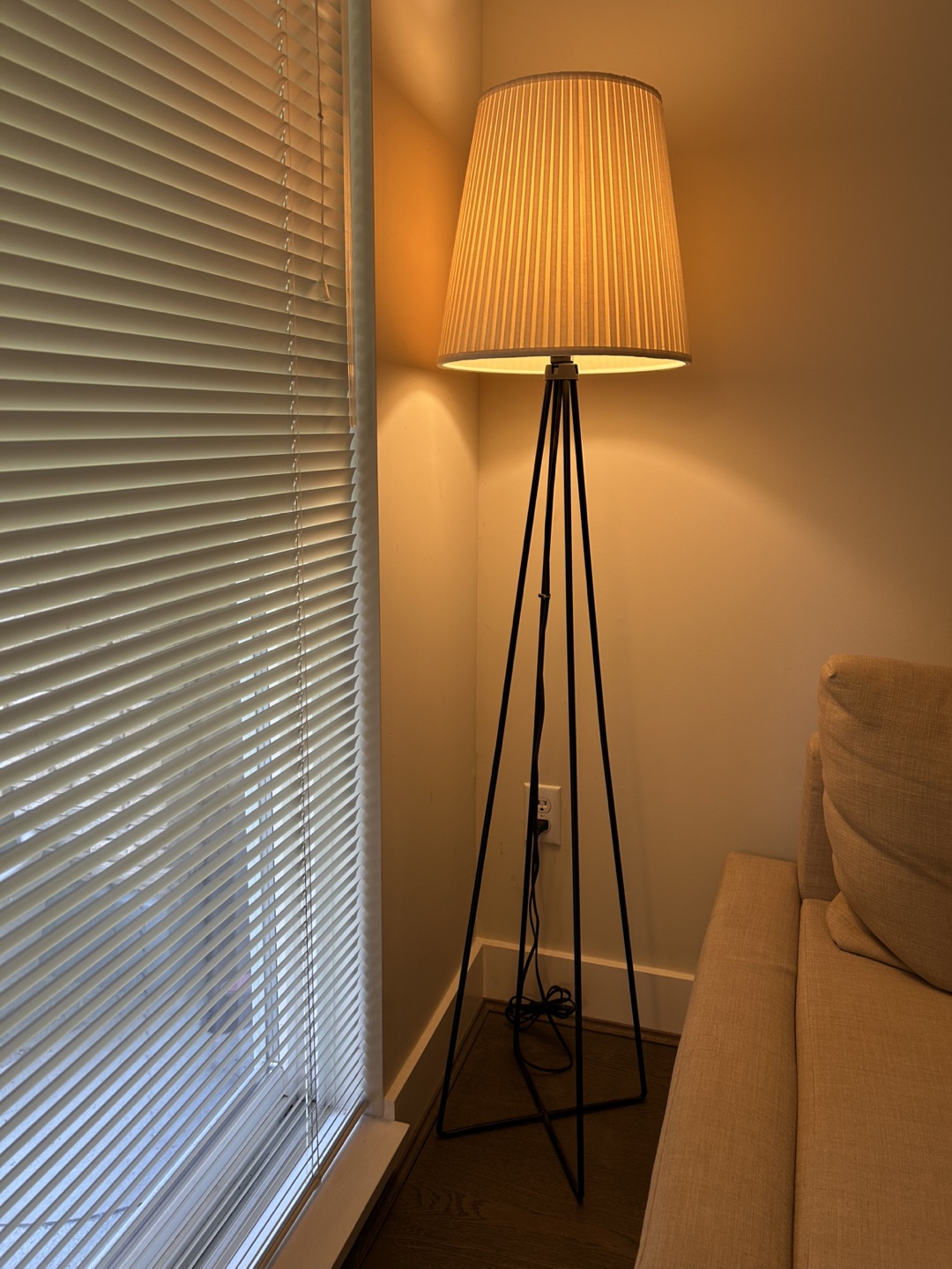 Ikea Floor Lamp with Pleated Shade