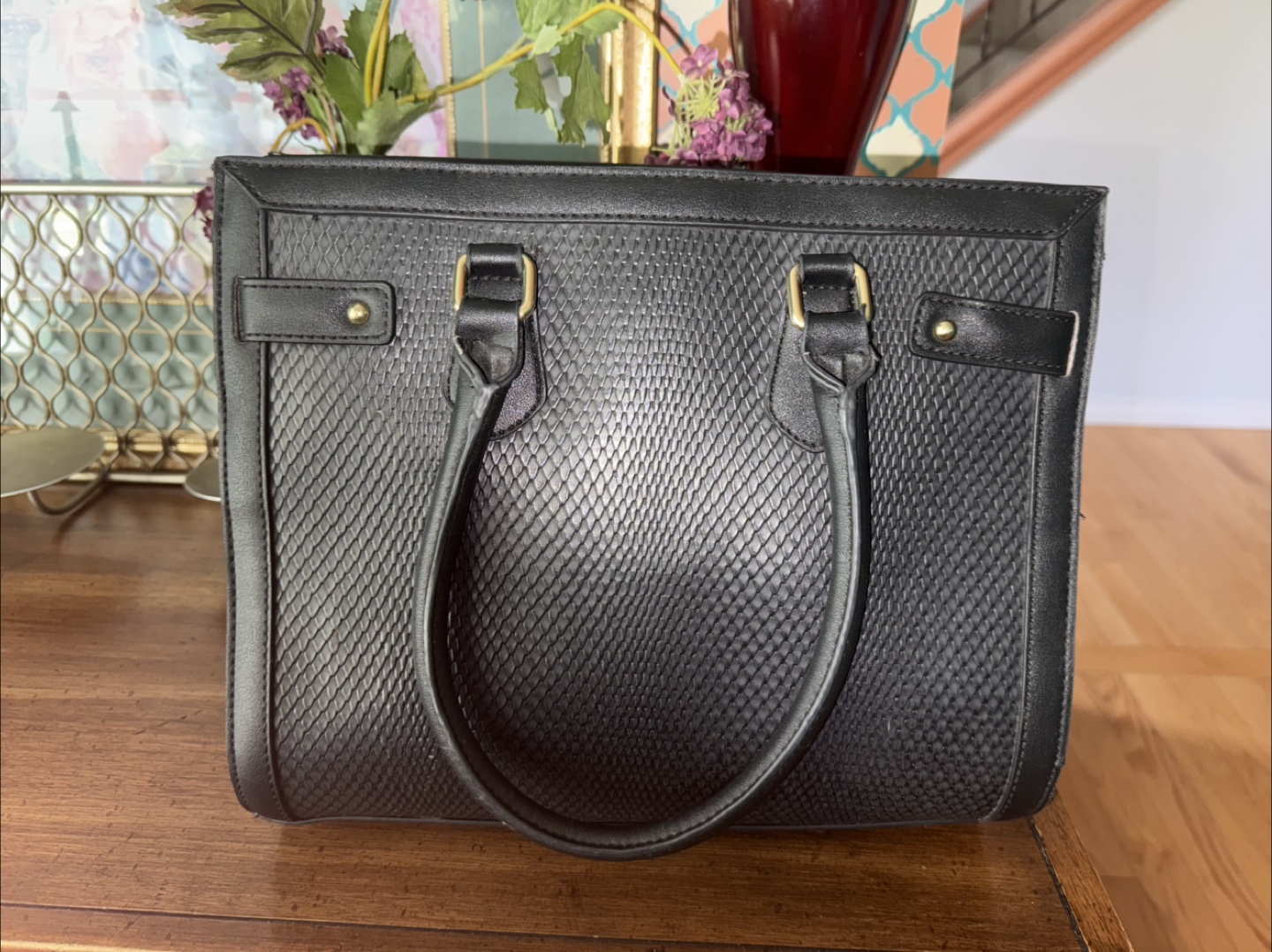 #freecycle Black Snakeskin-textured ALDO Handbag - photo 2